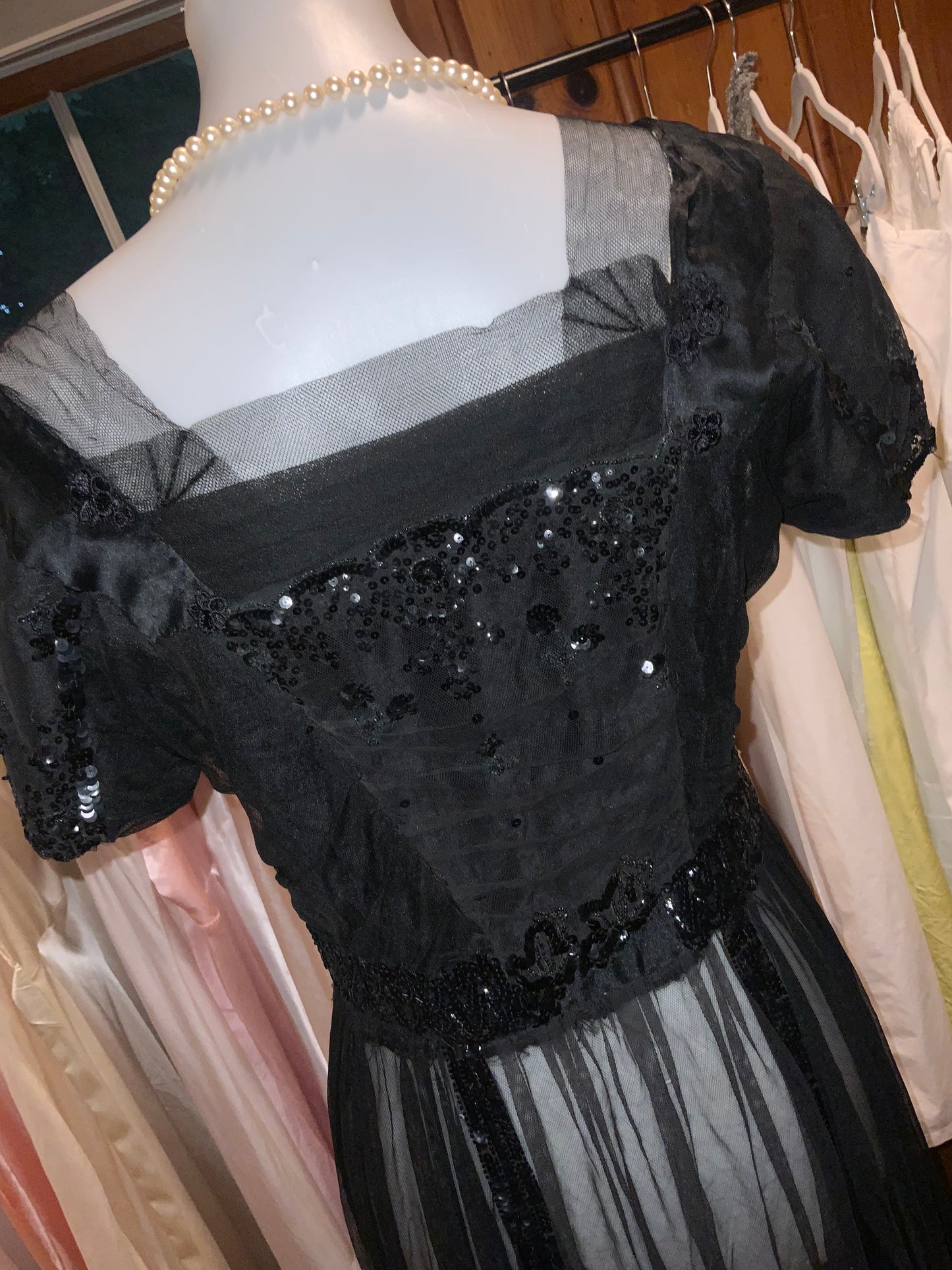 Evening Dress Tulle Sequins - 20s