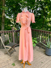 Silk Nightgown with ruffles and embroidery - 50s