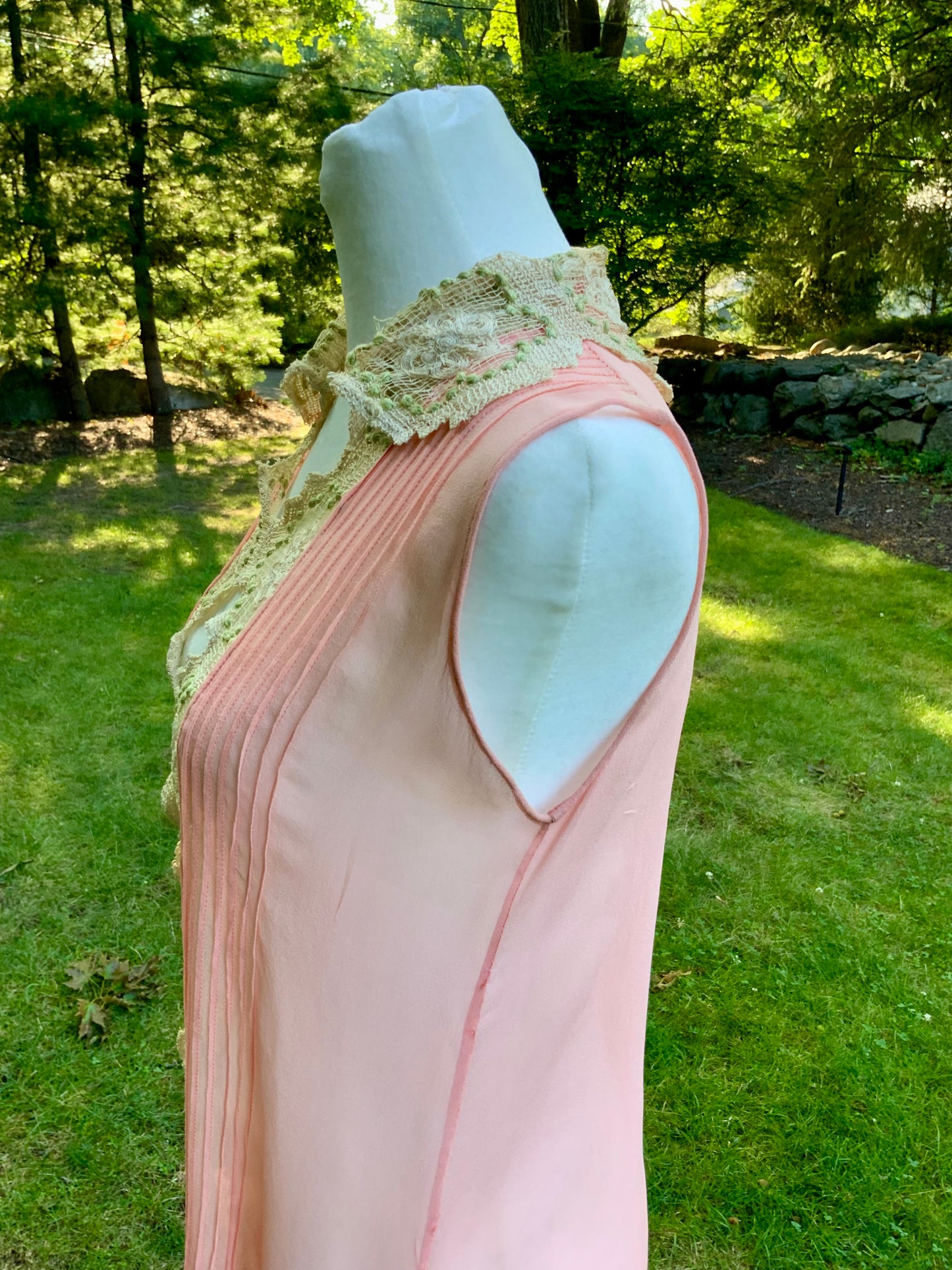 Rare 1920s Silk Chiffon Flapper Dress Art Deco Lace Dress Original Silk Slip Antique Pink Dress Vintage Restored with Vintage Appliqués. 20AS