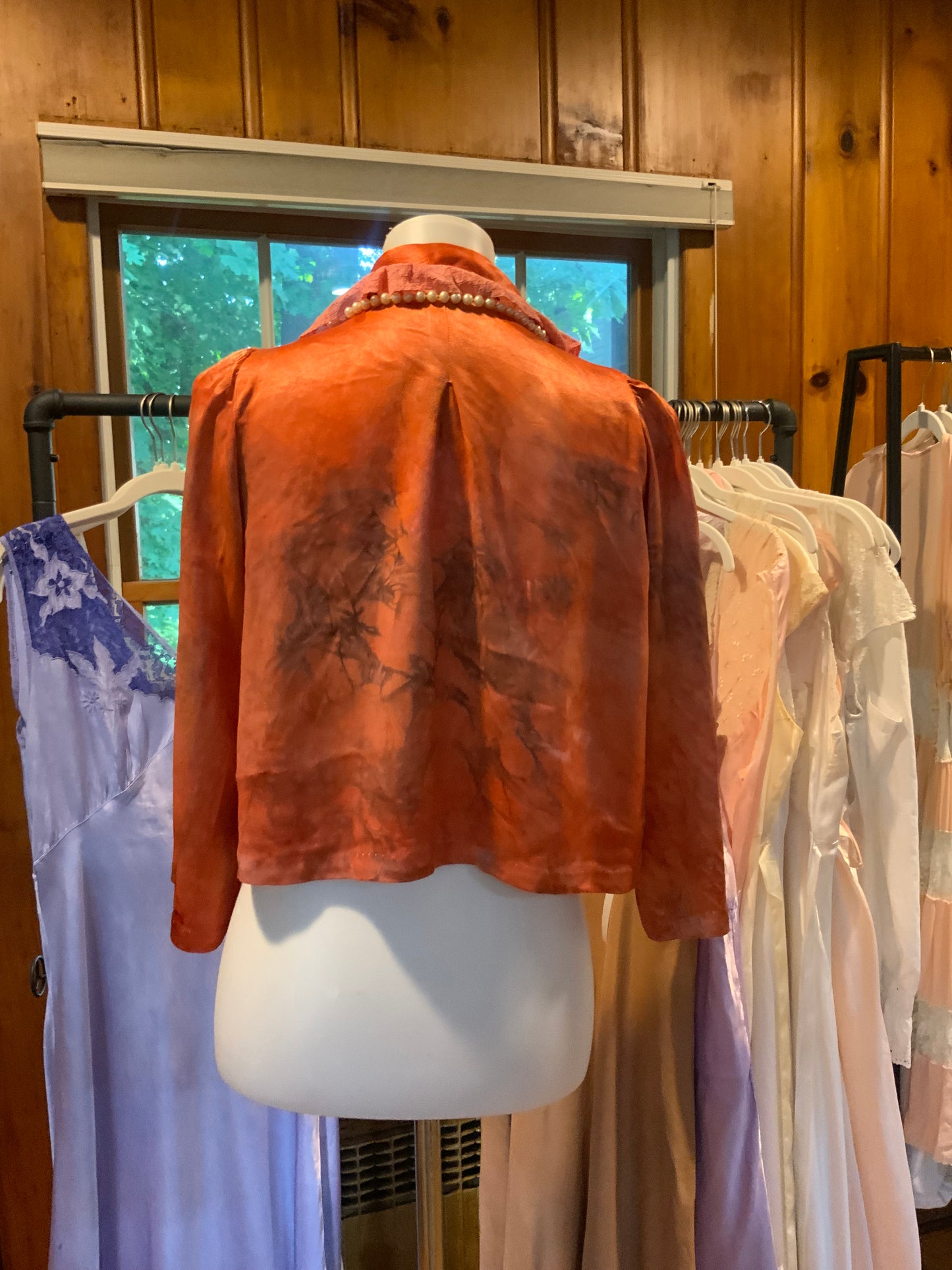 Hand Dyed Satin Dyed Bed Jacket - 50s