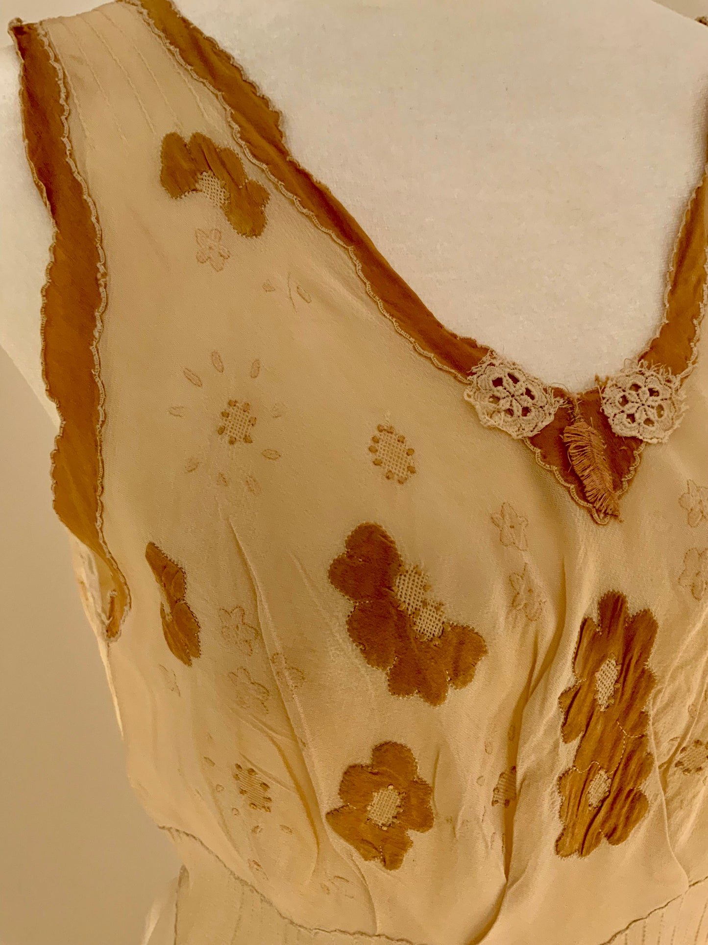 Hand Dyed Vintage Bridal lNightgown - 40s - 40I