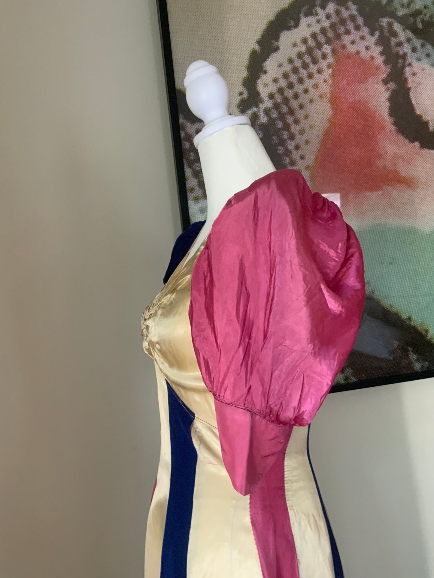 RARE Satin Evening Dress - 30s Early 40s - 30AG