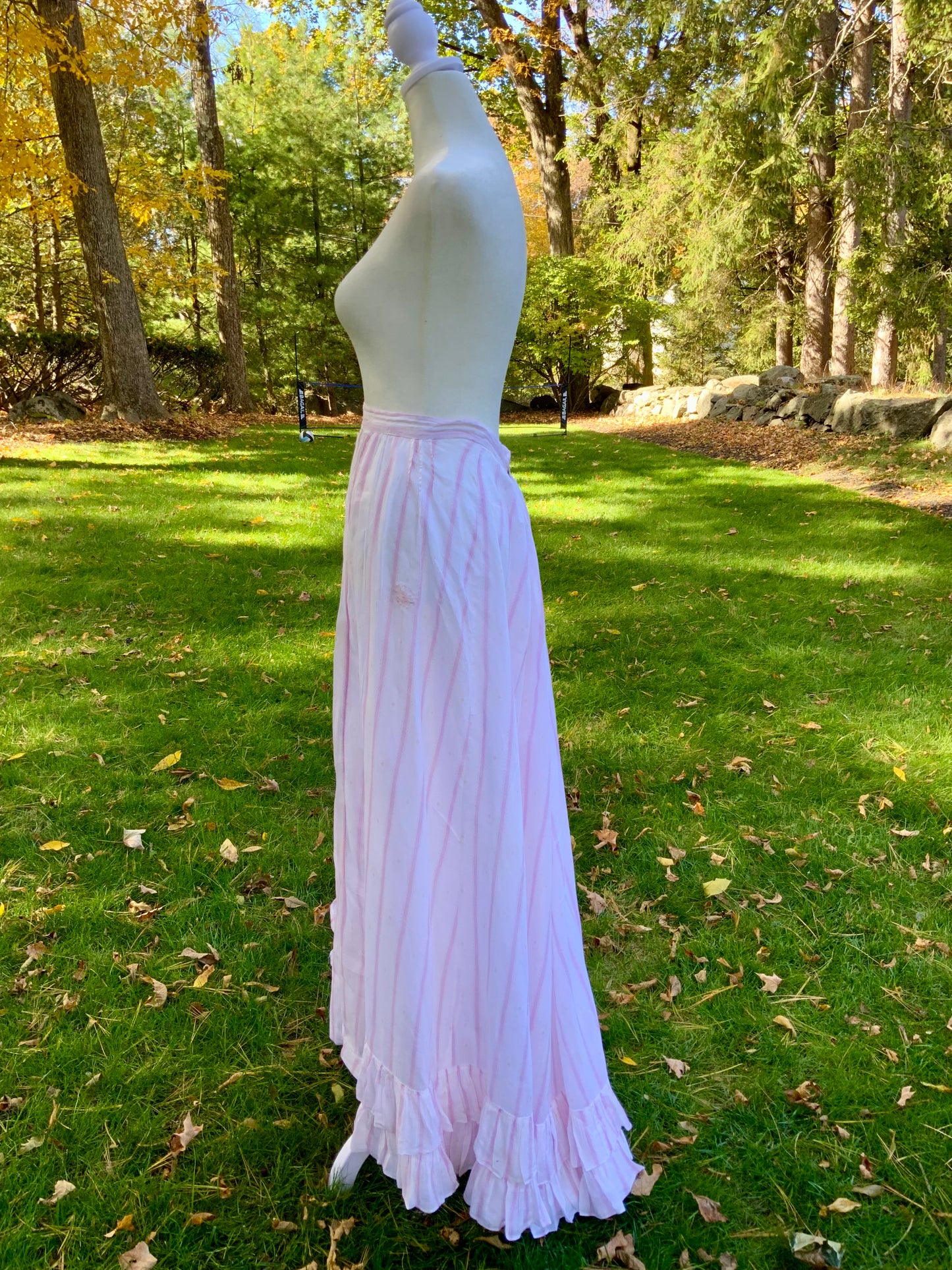 Cotton Pink Stripped Petticoat - 1895/1910 - ED23