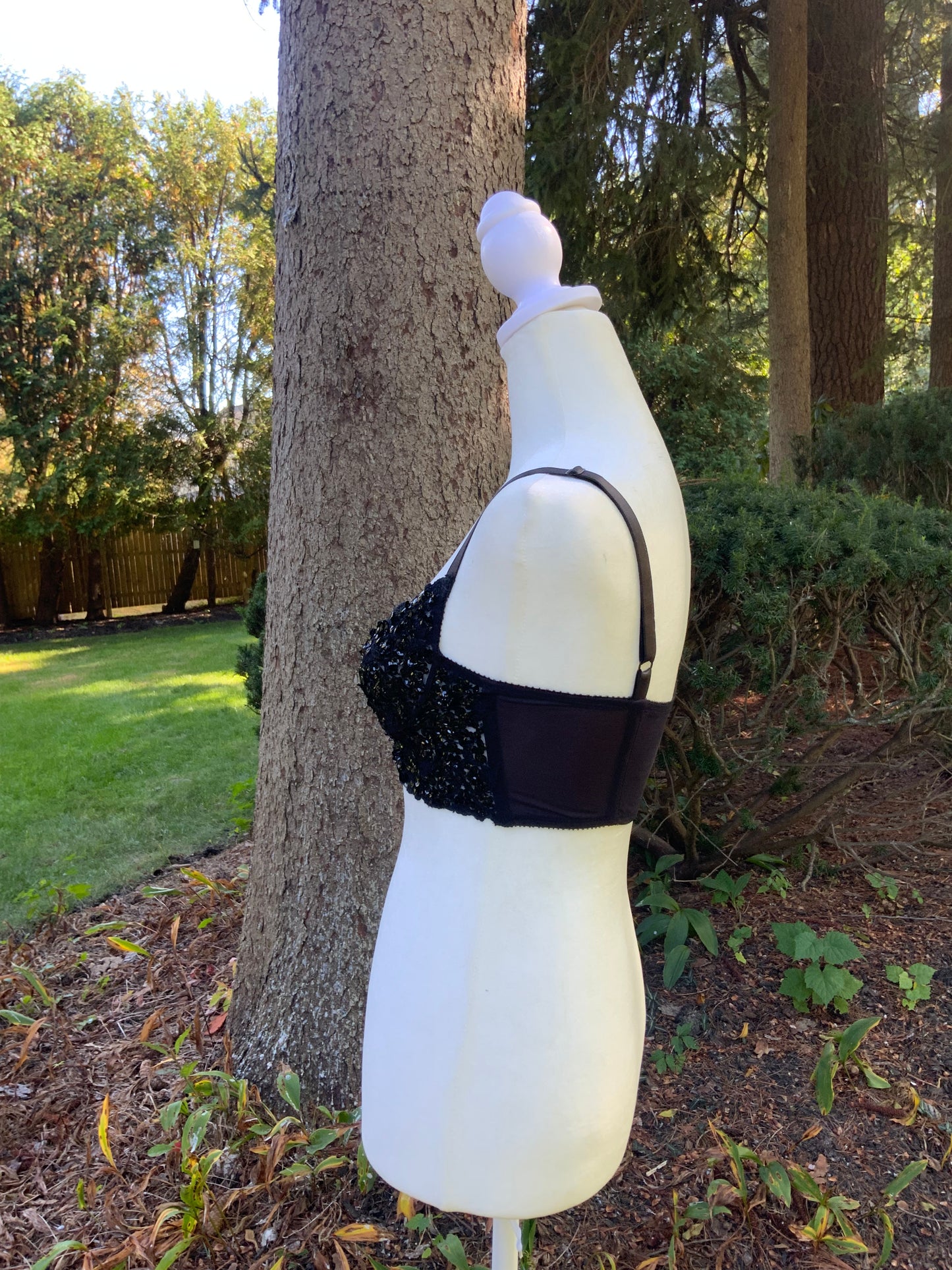 Rick Beach for Patti Capelli Black Sequined Bra Top - Late 70s/Early 80s - 80F