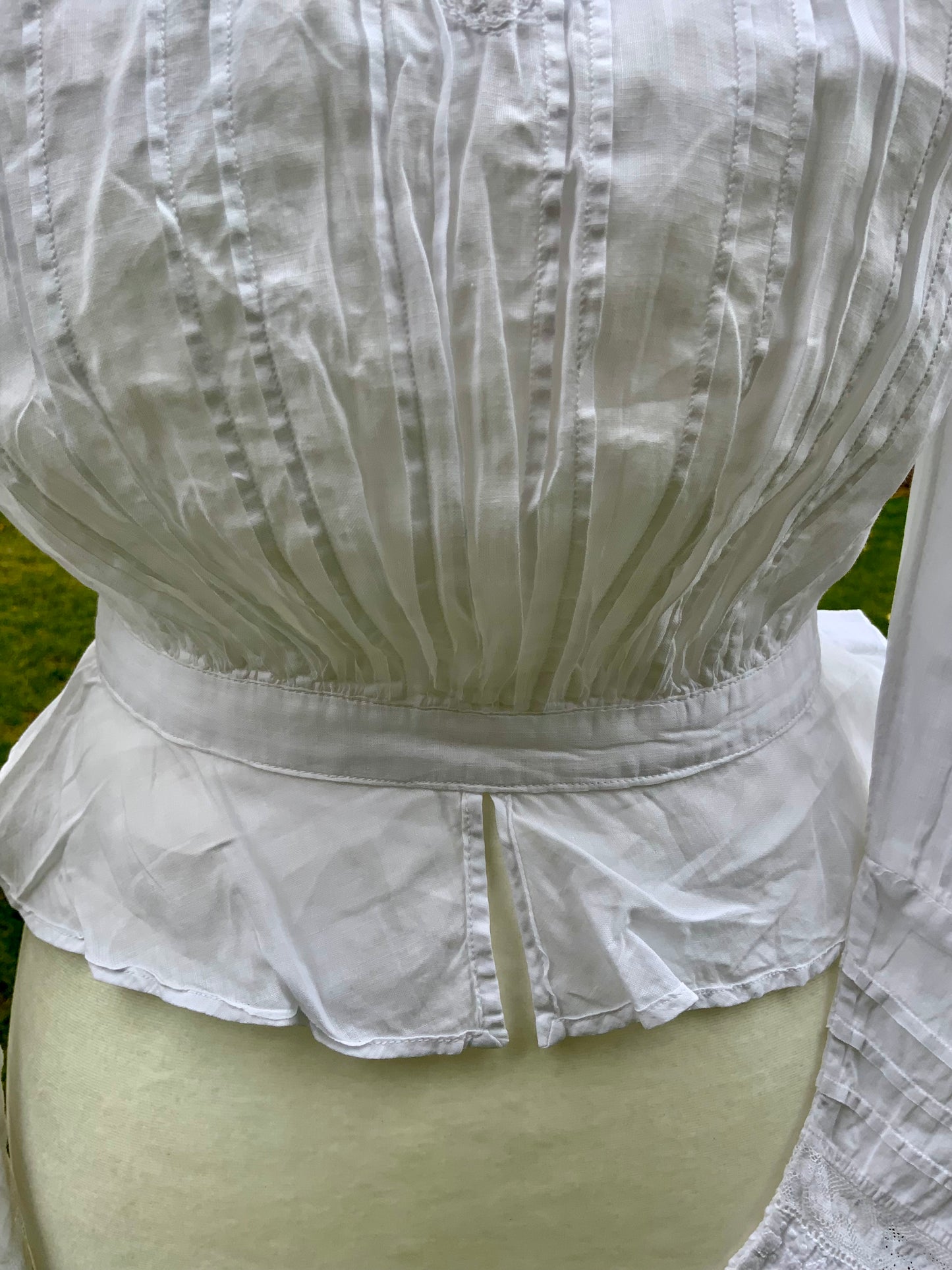 Edwardian White Cotton & Lace Shirtwaist (1905–1912) |ED34