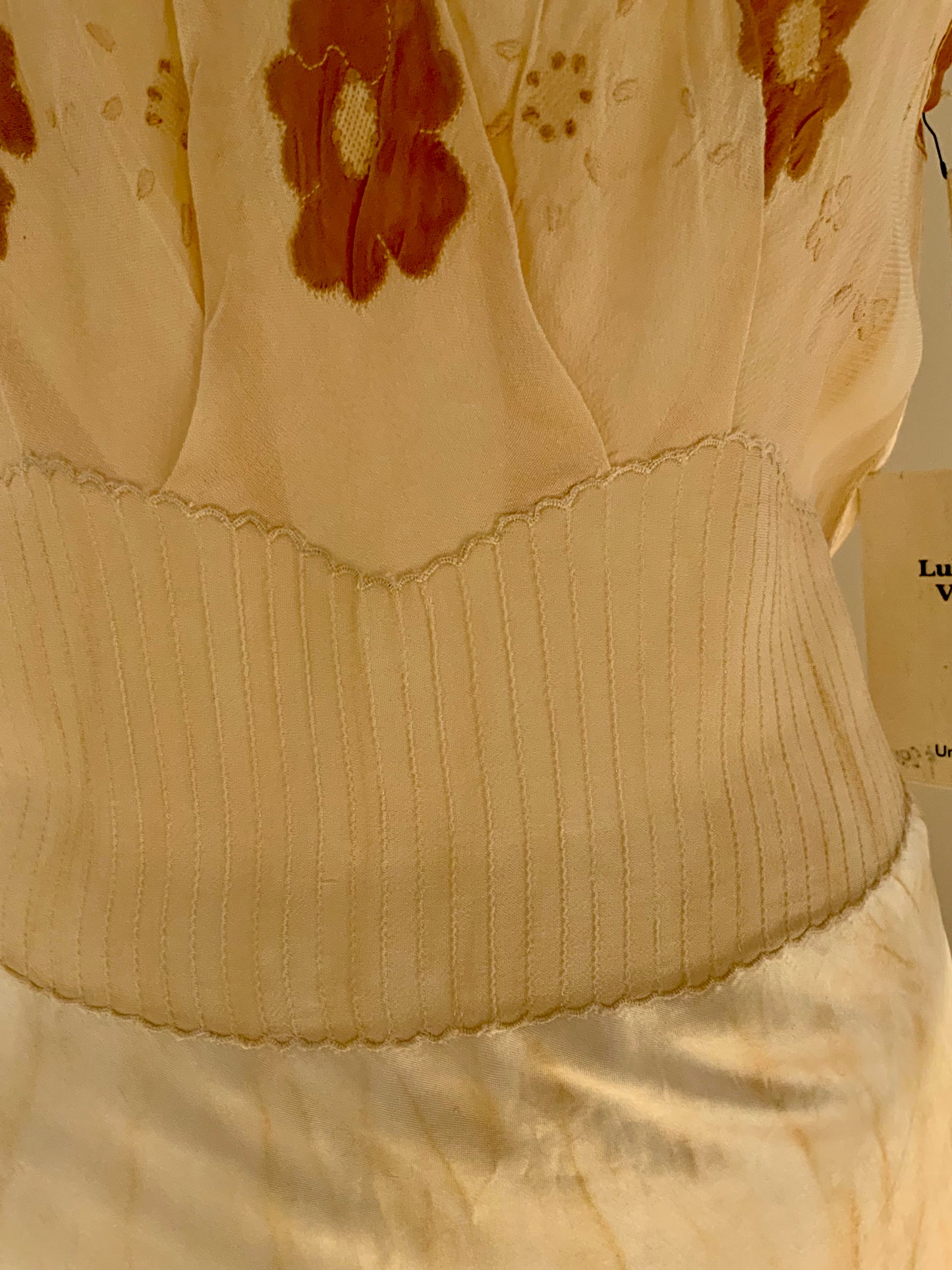 Hand Dyed Vintage Bridal lNightgown - 40s - 40I