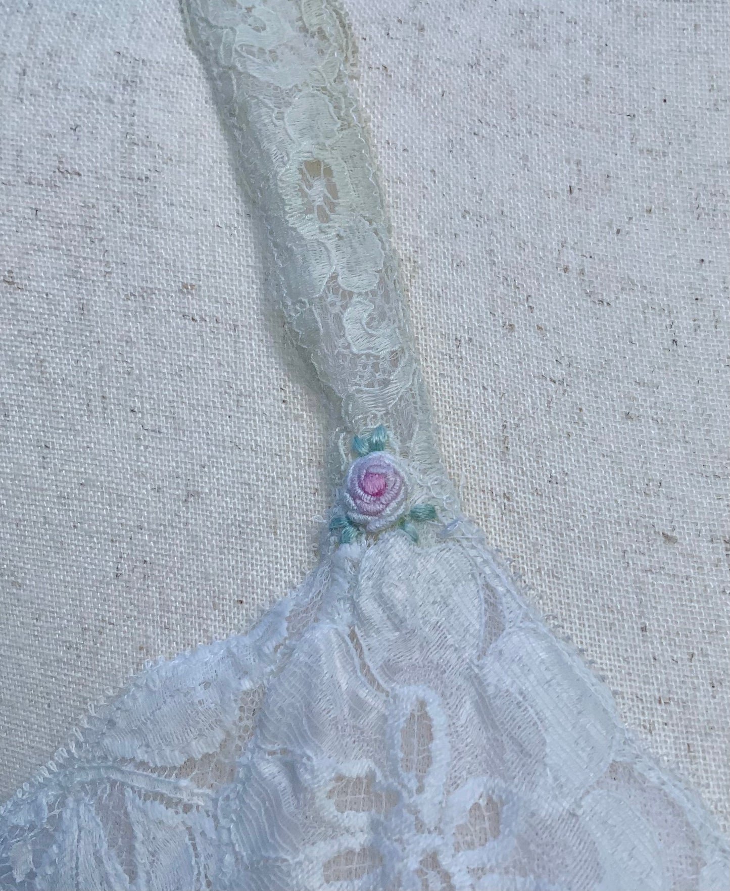 1970s Sheer Pink Nylon Nightgown with Floral Lace Appliqué Bodice & Double Layer – Romantic Lingerie Dress-70B