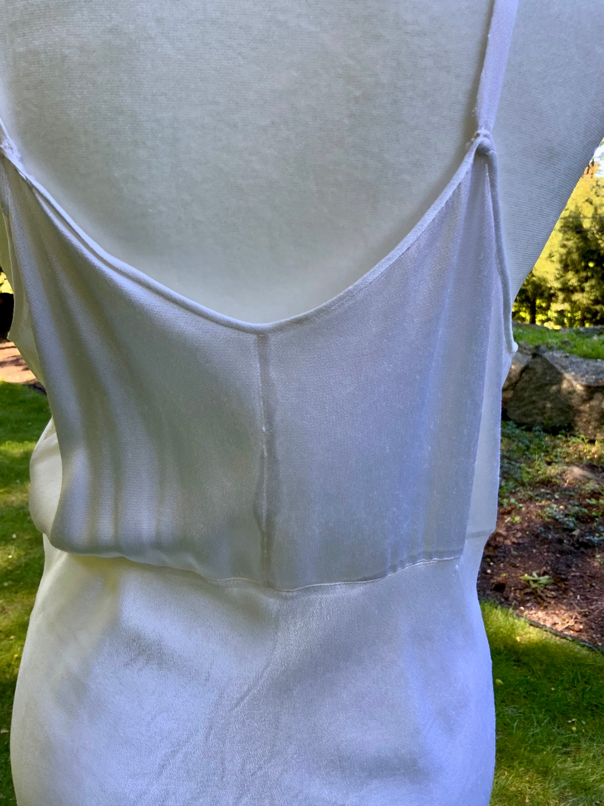 1930s Ivory Satin Bias Cut Slip Dress.40BY