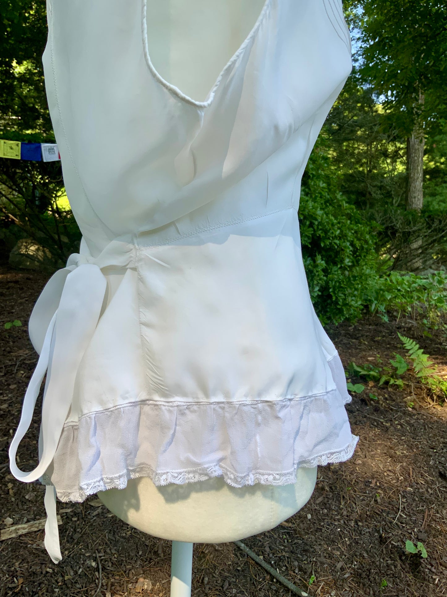 1930s Art Deco Embroidered Wrap Top | Reimagined from an Antique Nightgown-30DL