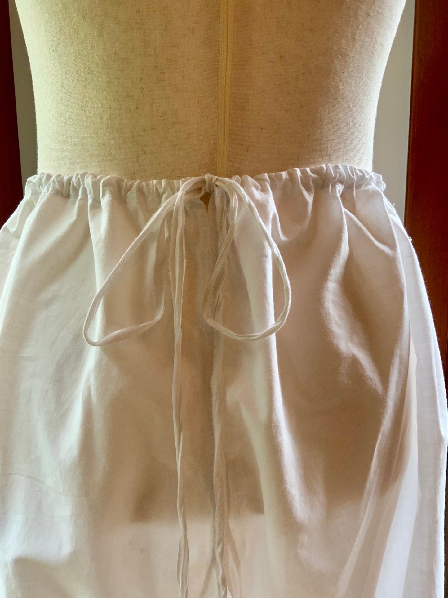 Authentic Edwardian White Cotton Split Drawers | Antique Lace Bloomers | Open Crotch Pantalettes | c.1905–1915-ED86
