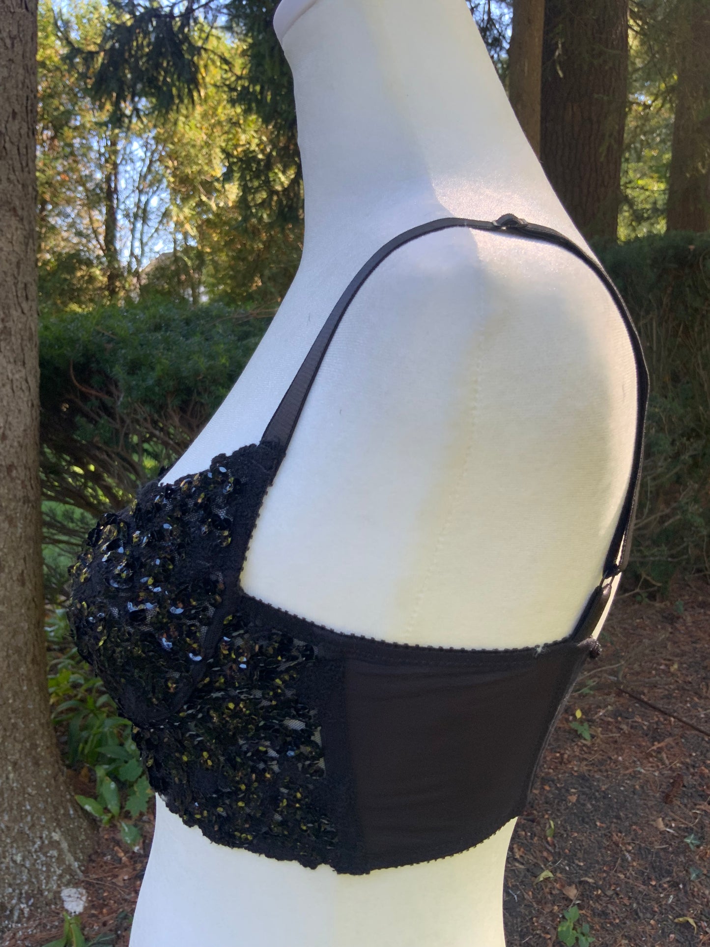 Rick Beach for Patti Capelli Black Sequined Bra Top - Late 70s/Early 80s - 80F