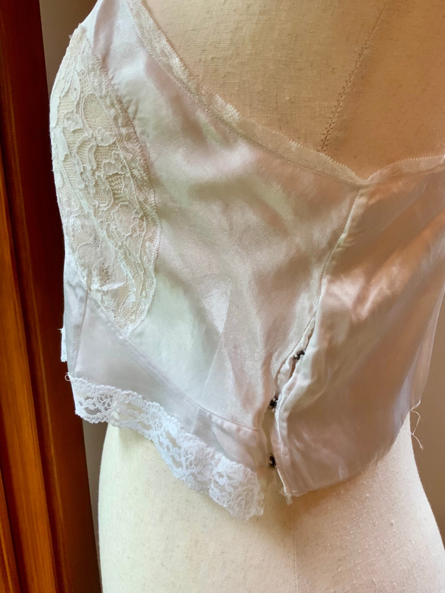 1930s Camisole Top | Reimagined Vintage Slip | Ivory Cropped Lingerie Cami-30DF