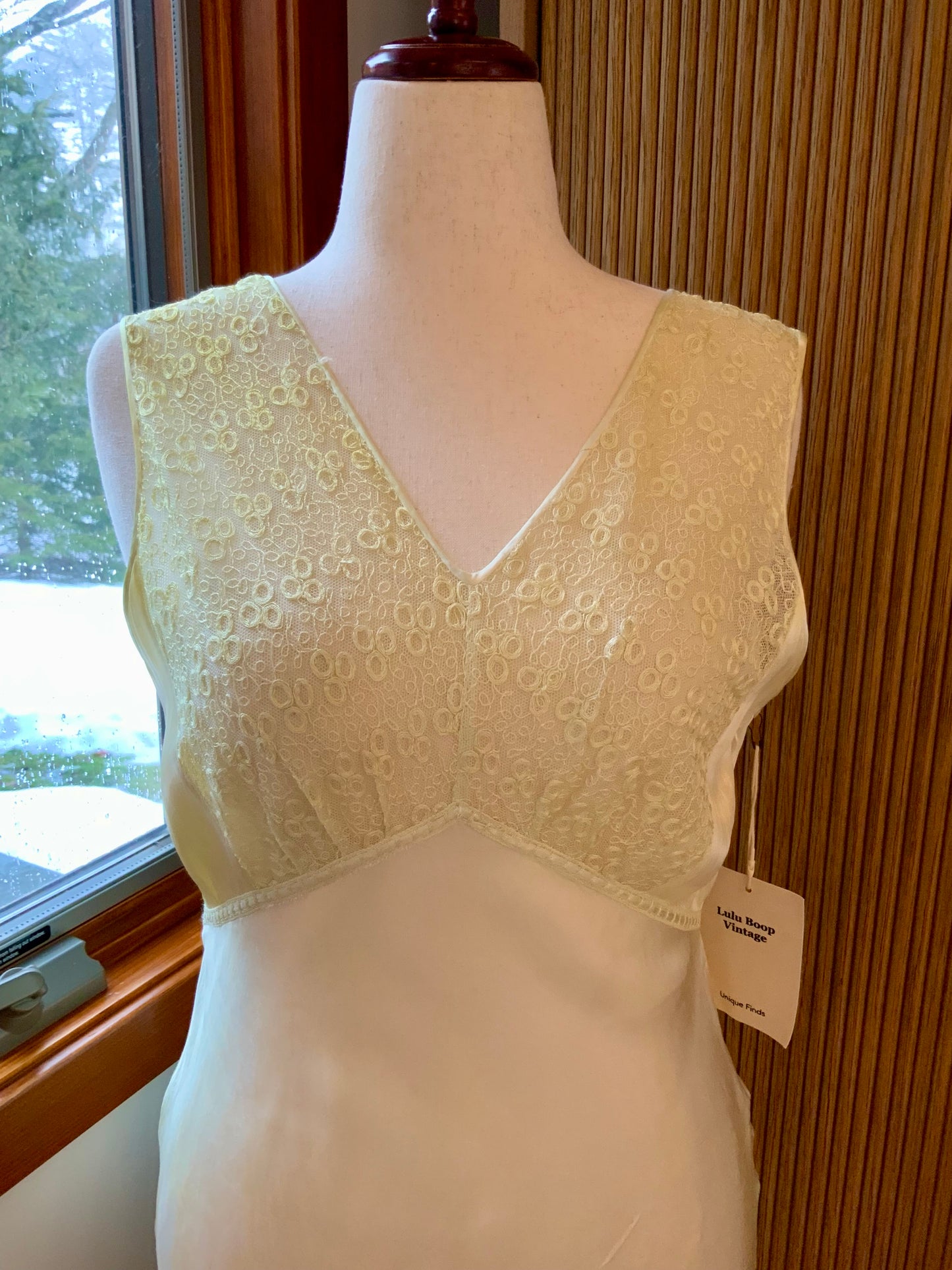 1970s Hand Dyed Bias Cut Satin Gown | 1940s Inspired Lace Bodice Maxi Dress | Pale Celadon Vintage Slip Dress- 40V