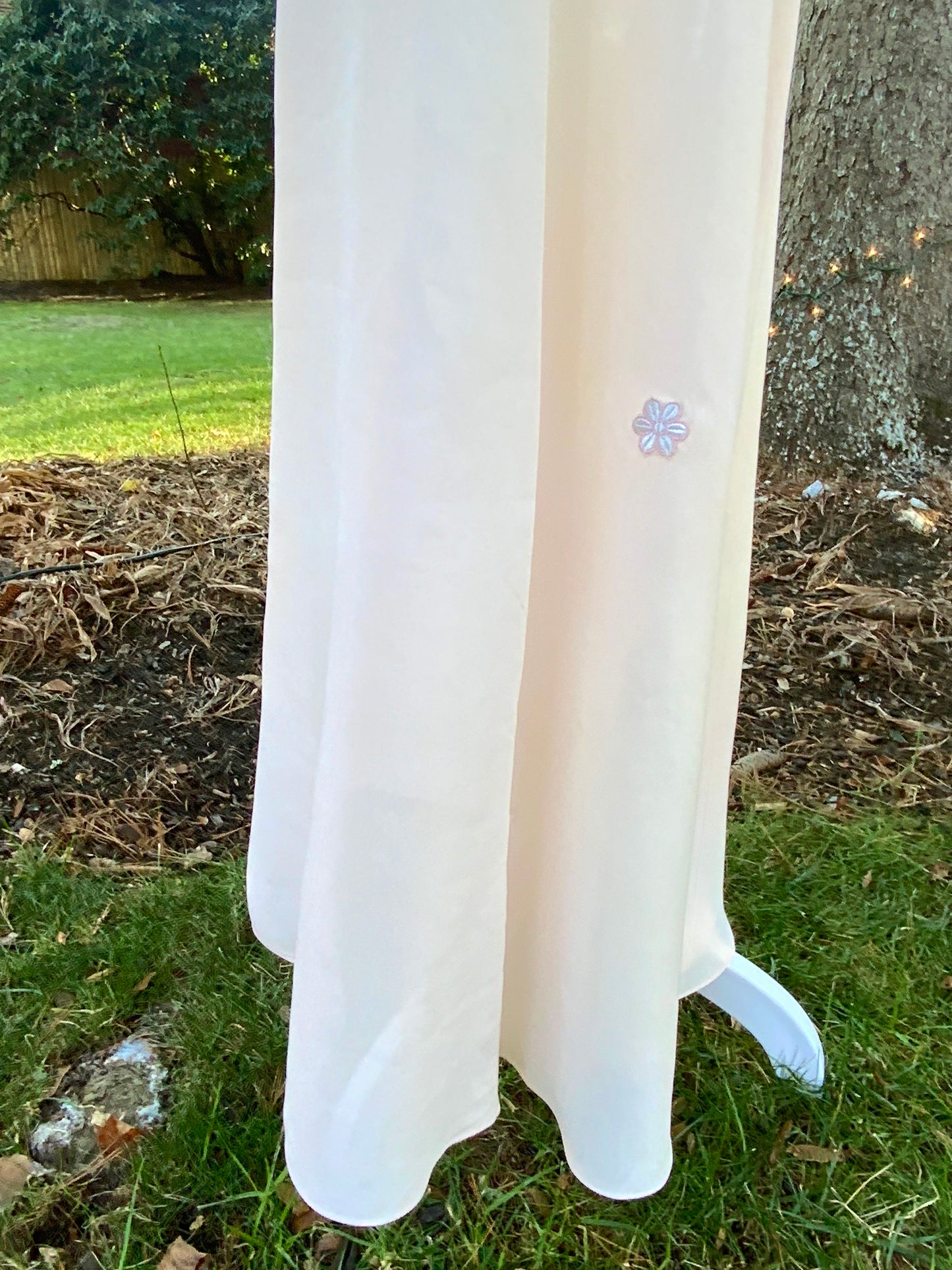 1930s Blush Rayon Nightgown – Art Deco Plissé, Embroidery & Lace - 30AY