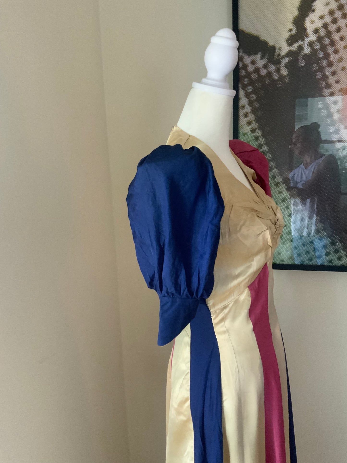 RARE Satin Evening Dress - 30s Early 40s - 30AG