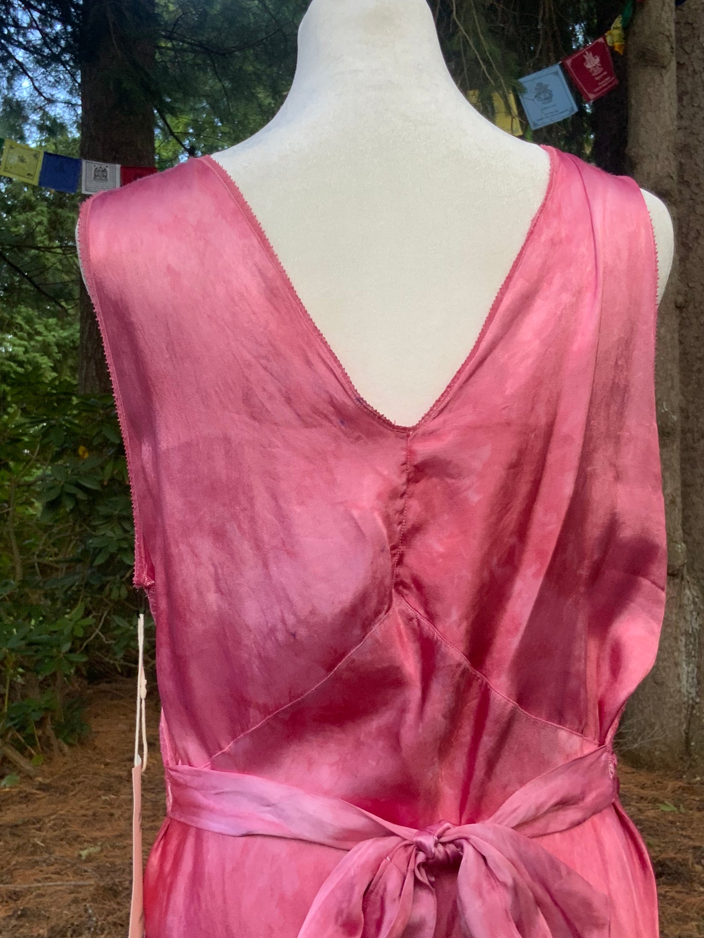 1930s Hand Dyed Pink Satin Nightgown | Floral Lace Nightgown | Bias Cut Boudoir Gown | Romantic Lingerie | Old Hollywood Glamour
-30BJ