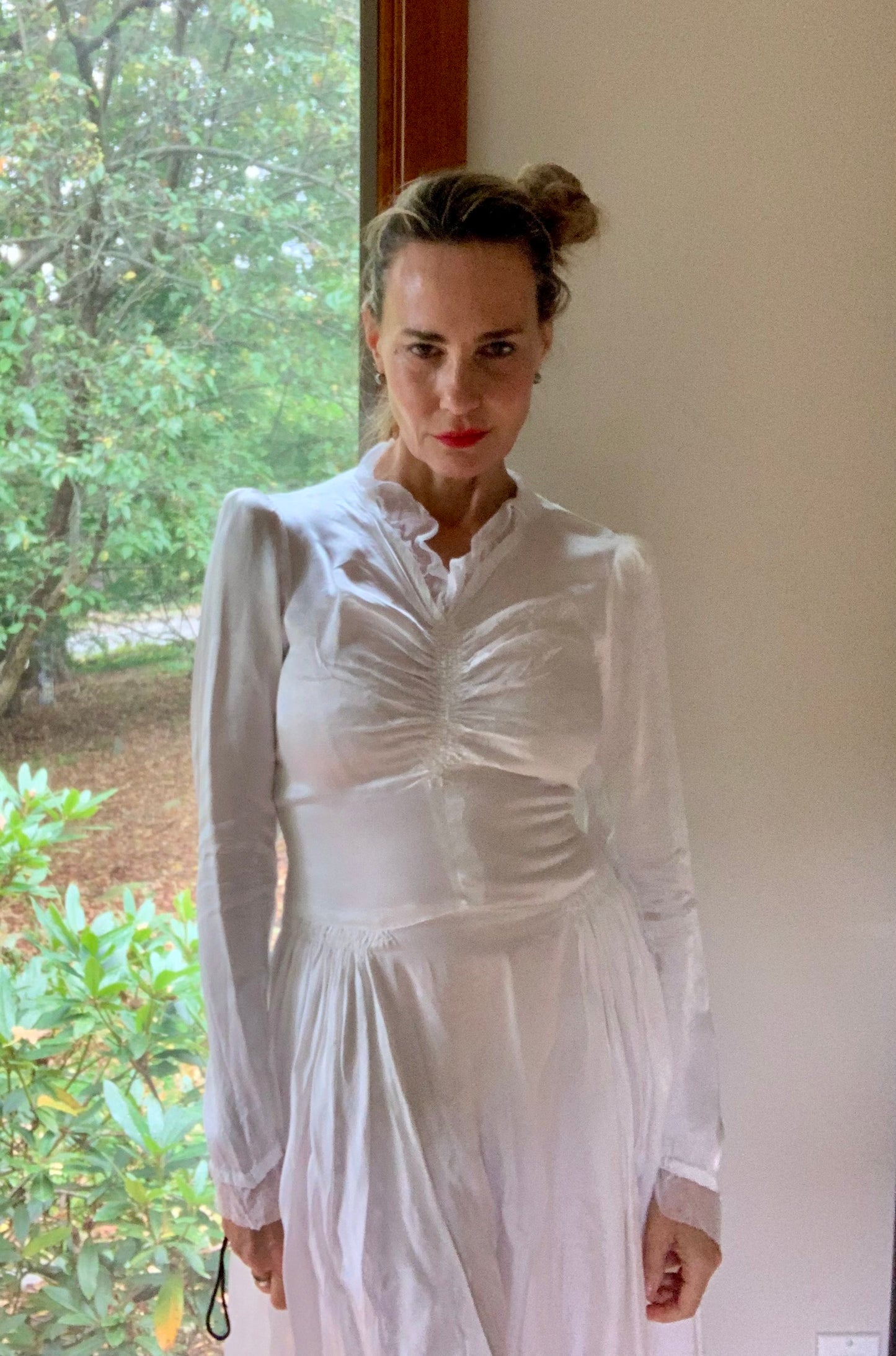 Satin Wedding Dress - 40s -40AI