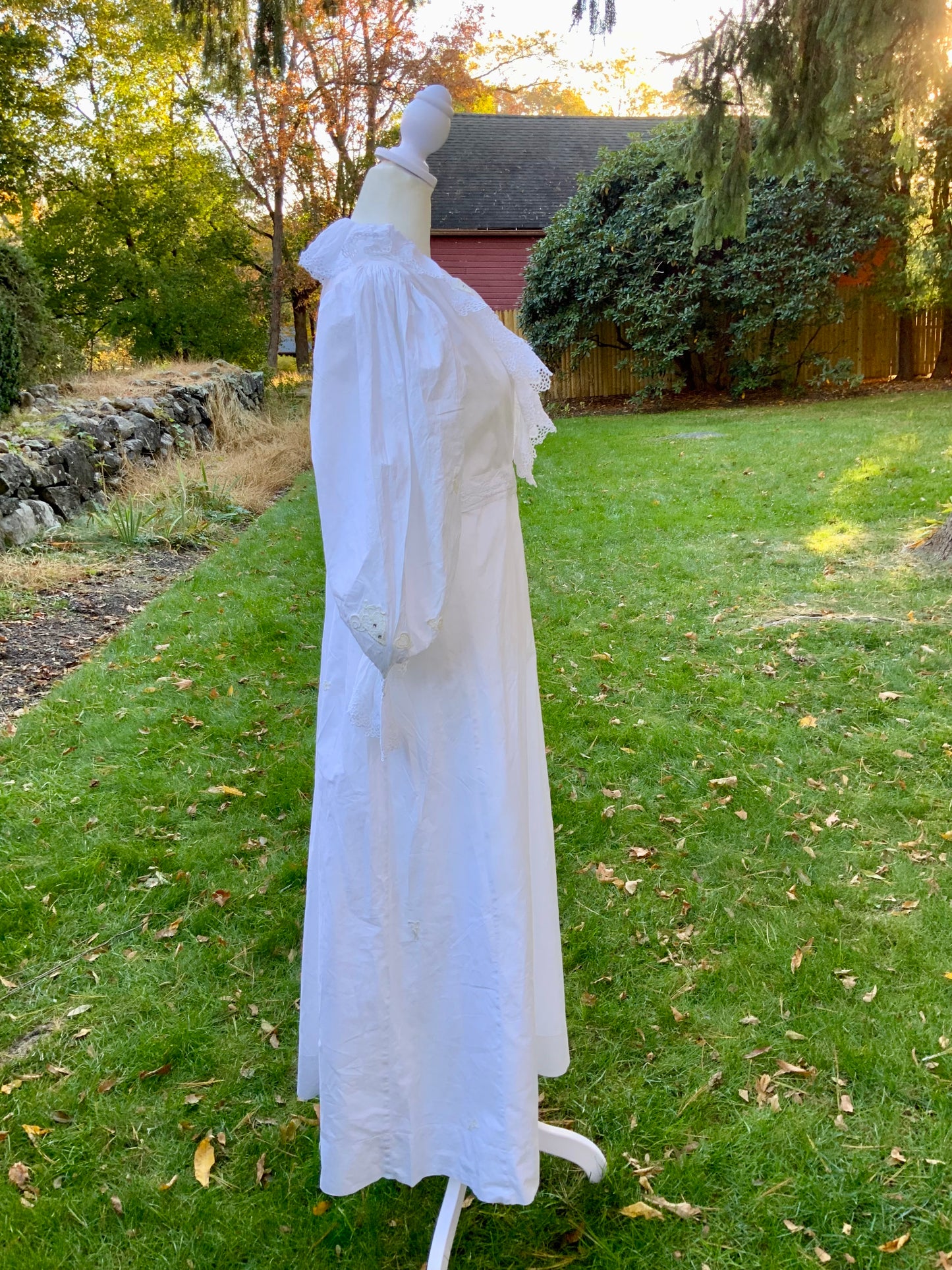 Edwardian White Cotton Lace Dress – Antique Lawn Gown Restored - ED24