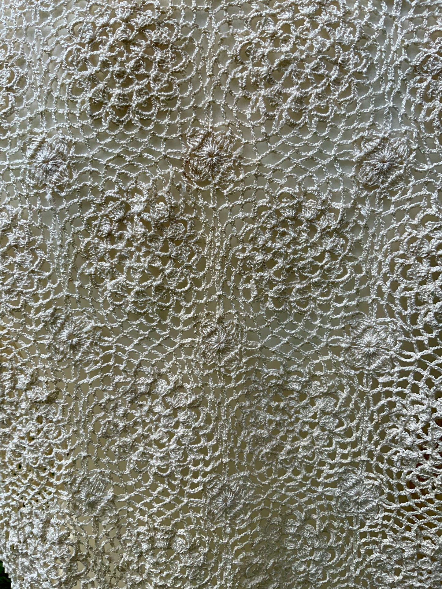 1950s Hand-Crocheted Ivory Lace Cardigan - 50BD