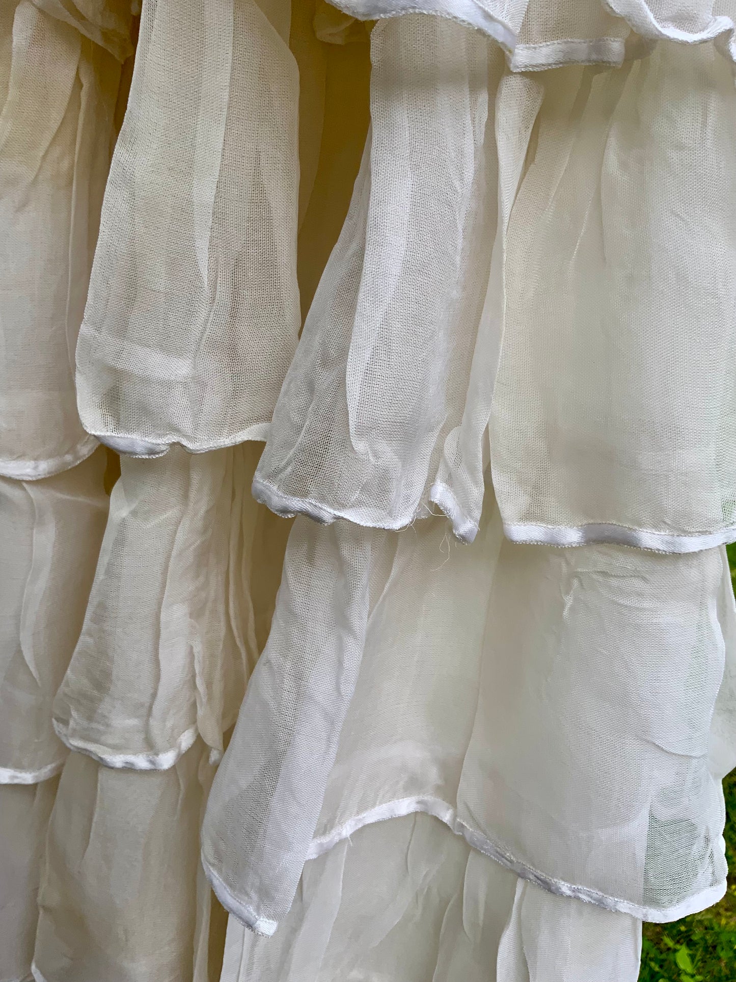 Antique Edwardian Sheer Lace Dress | Tiered Ruffle Bridal Gown | Hand Restored-ED82