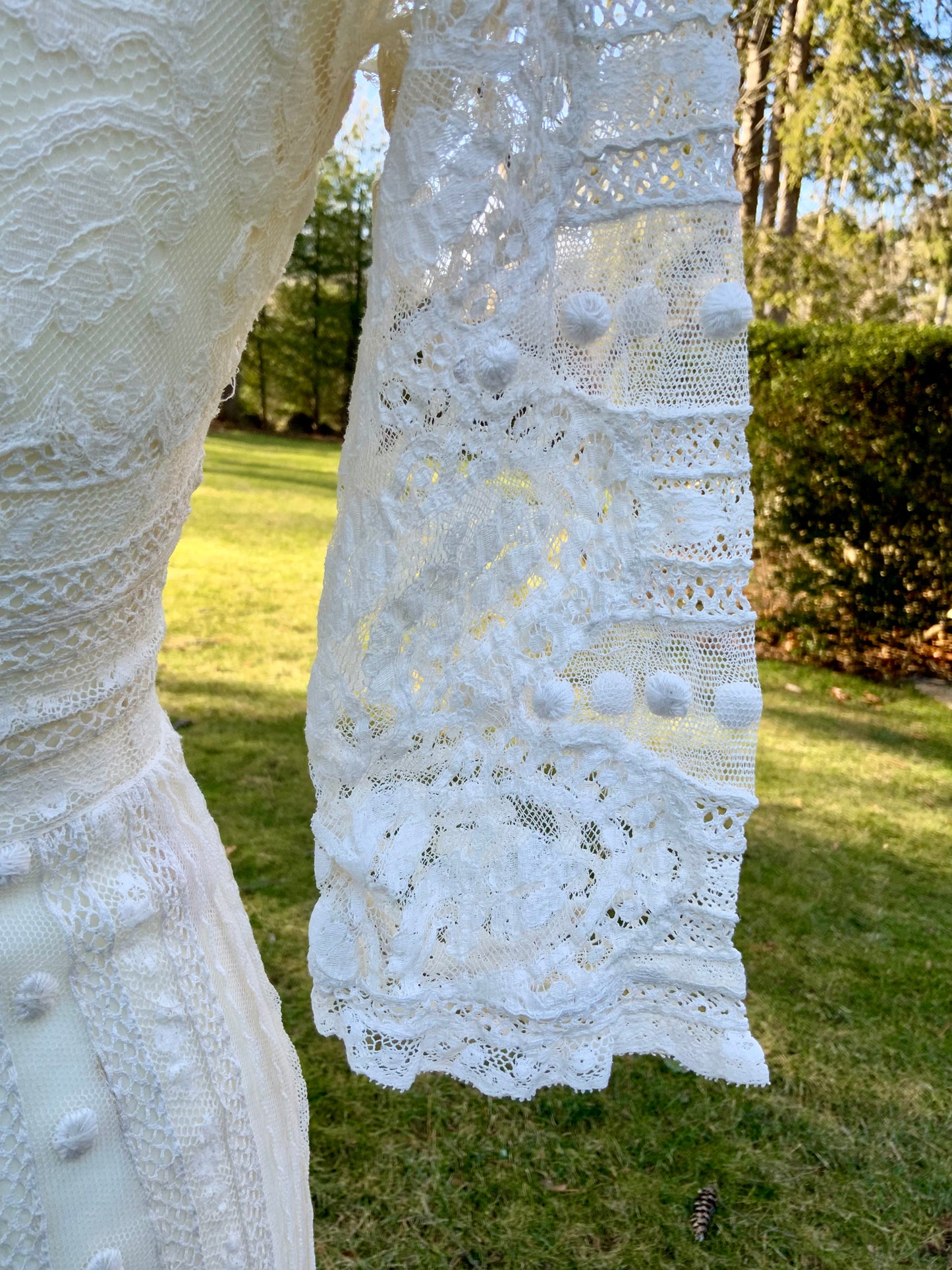 Antique Edwardian Bridal Lace Dress c. 1909–1914 | Cotton Net Wedding / Trousseau Gown-ED31