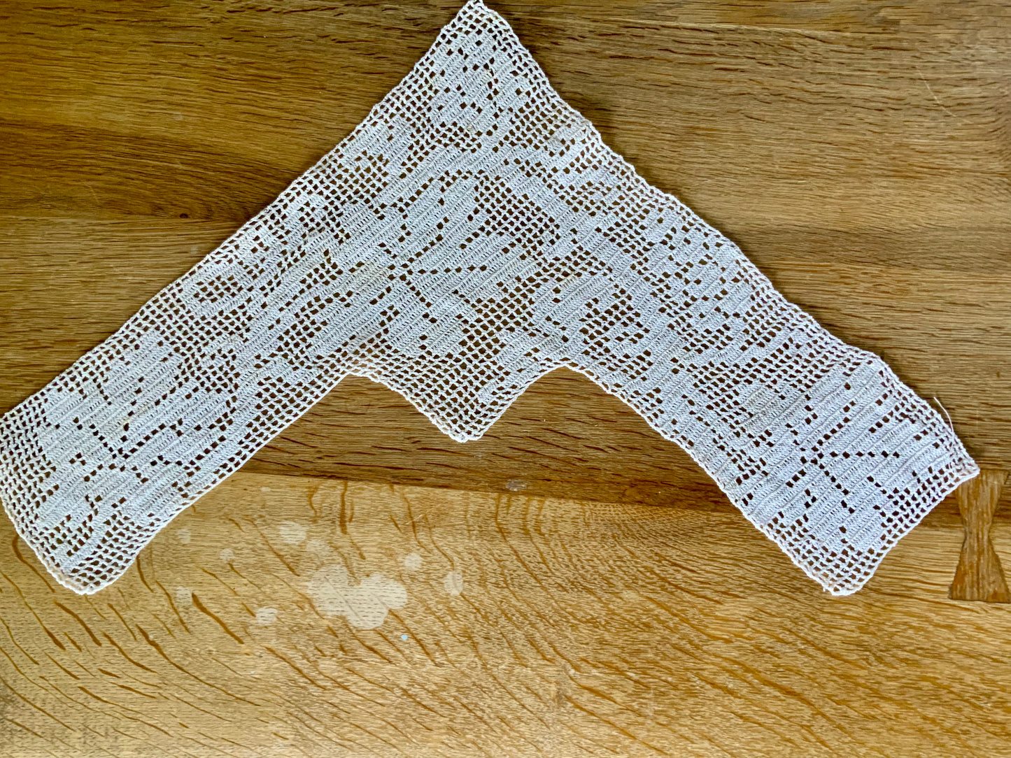 Antique Edwardian Filet Crochet Collar Bib | Handmade Cotton Lace Collar | 1900s Statement Detachable Collar