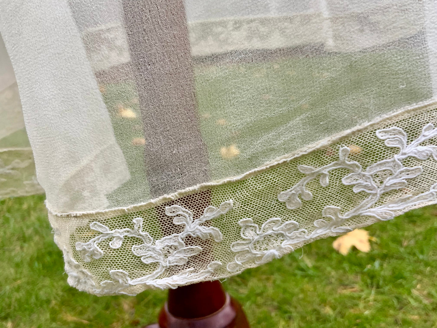 Edwardian–1920s Sheer Silk Chiffon Slip Dress | -Trousseau Lingerie Gown –20AP