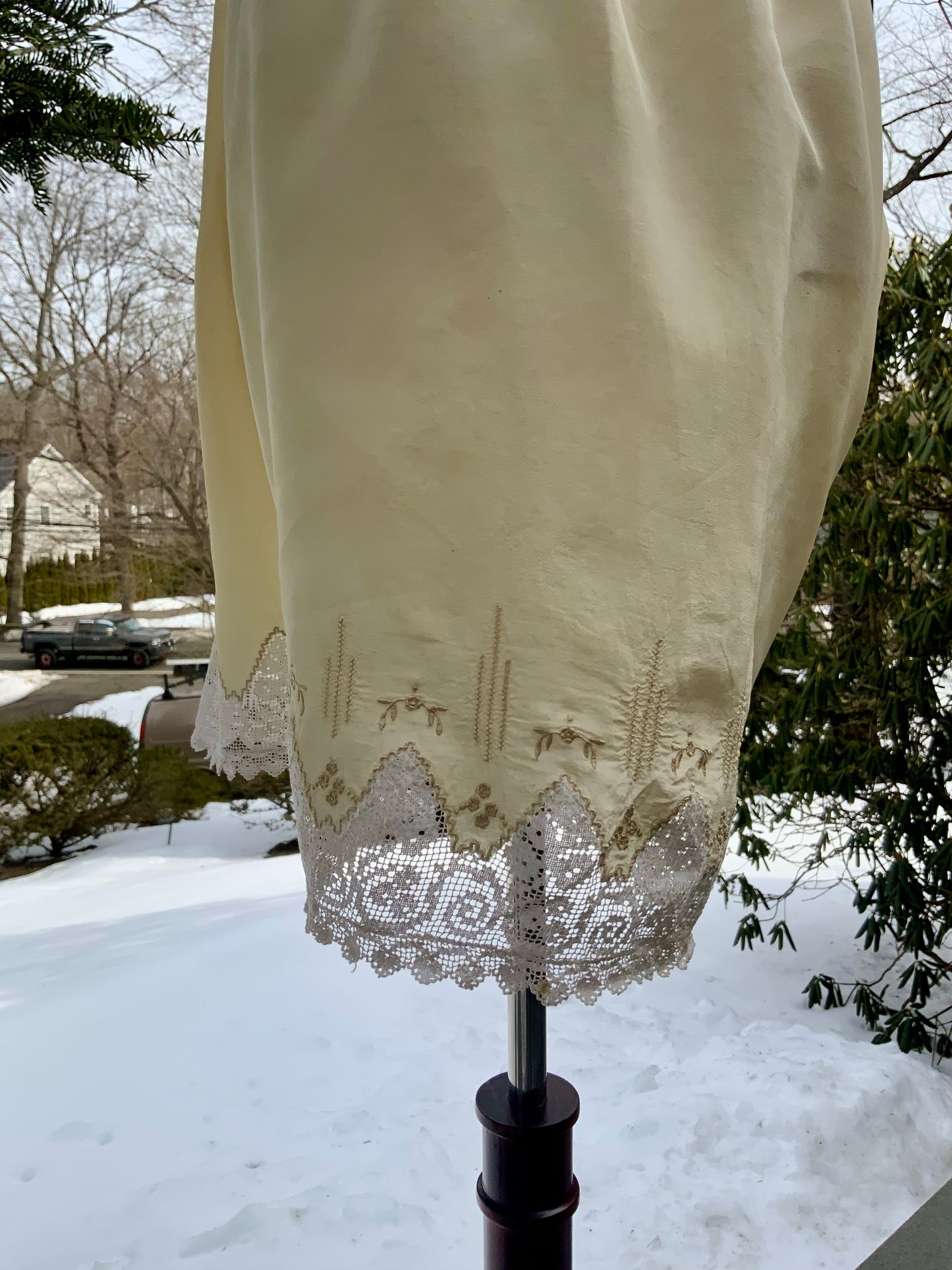 Edwardian Pure Silk Lingerie Drawers with Filet Lace | Antique Tap Pants |ED58