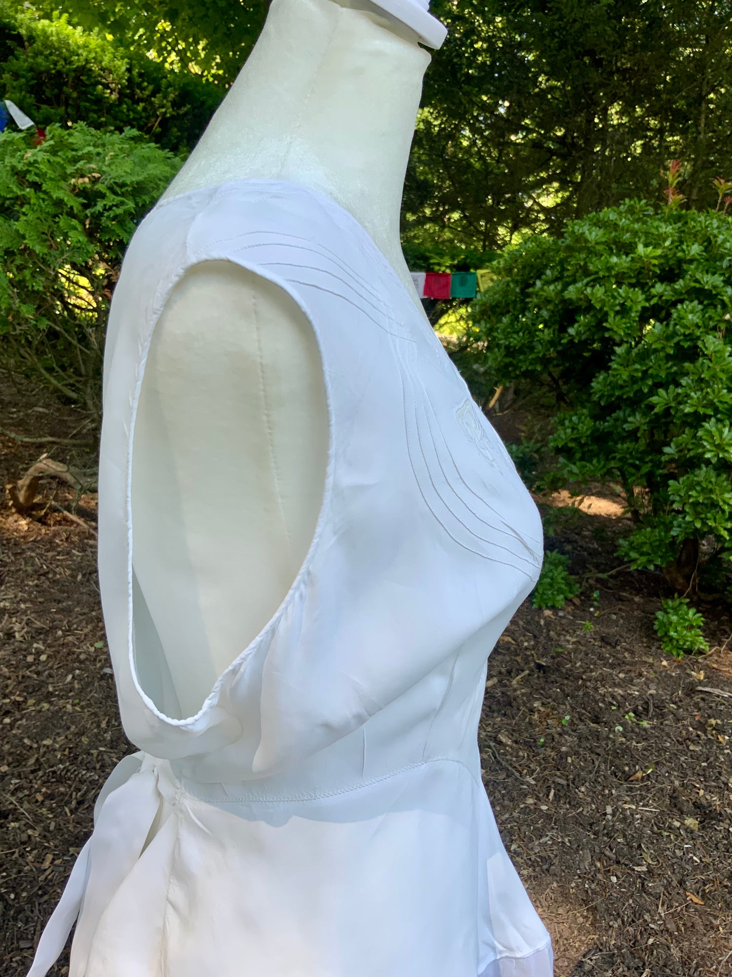 1930s Art Deco Embroidered Wrap Top | Reimagined from an Antique Nightgown-30DL