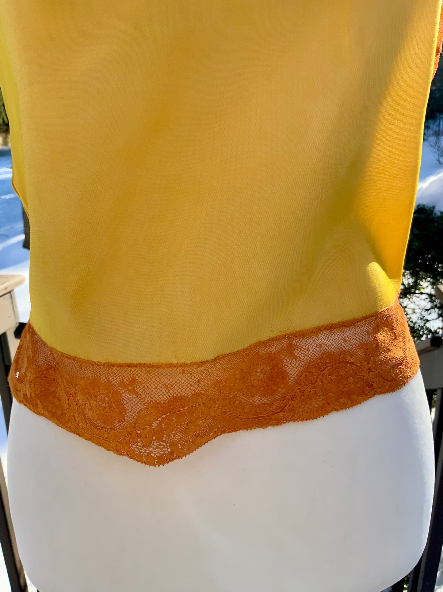 Hand-Dyed Yellow Camisole | 1920s–1930s French-Inspired Boudoir Piece-20AW