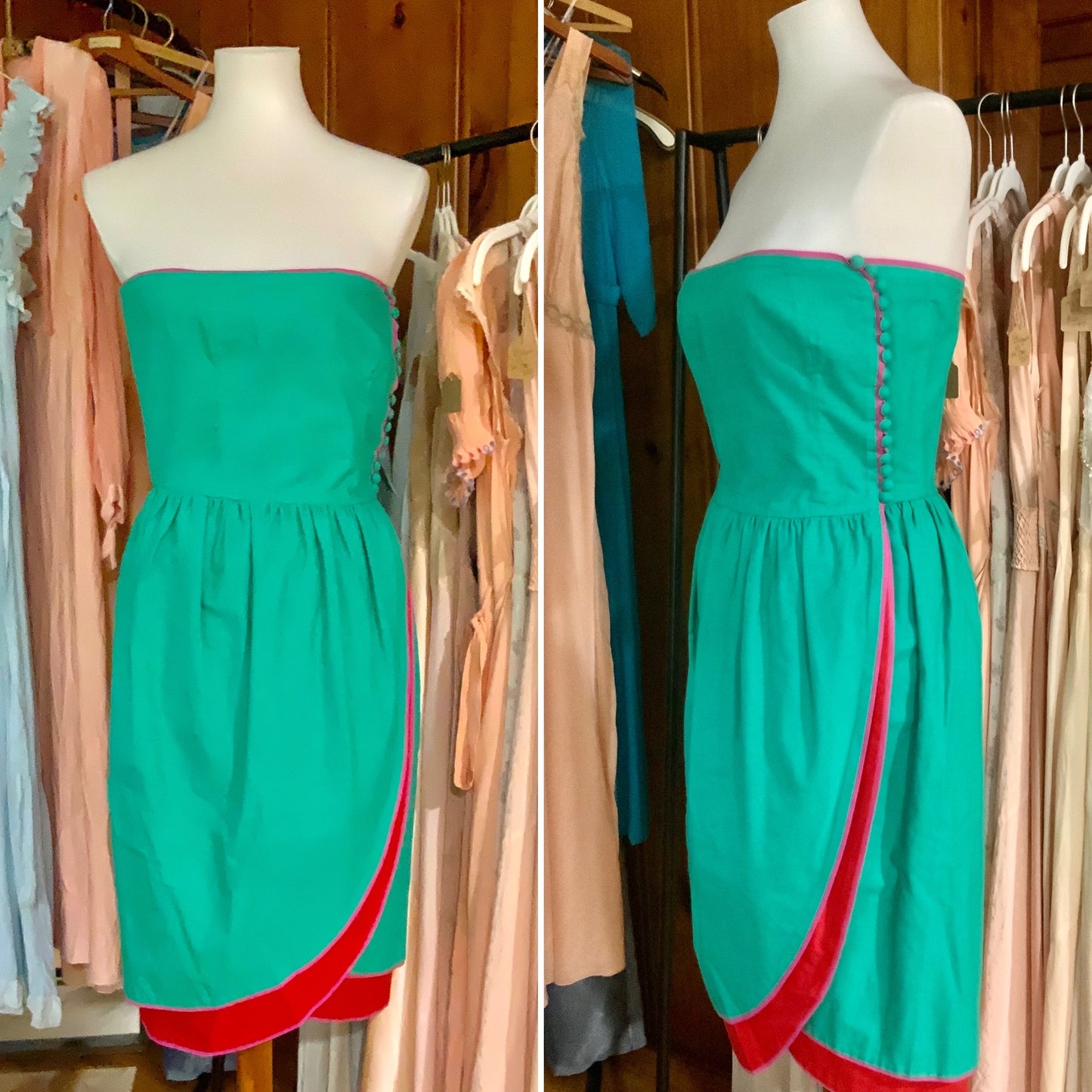 Lanvin Strapless Cotton Dress - 80s