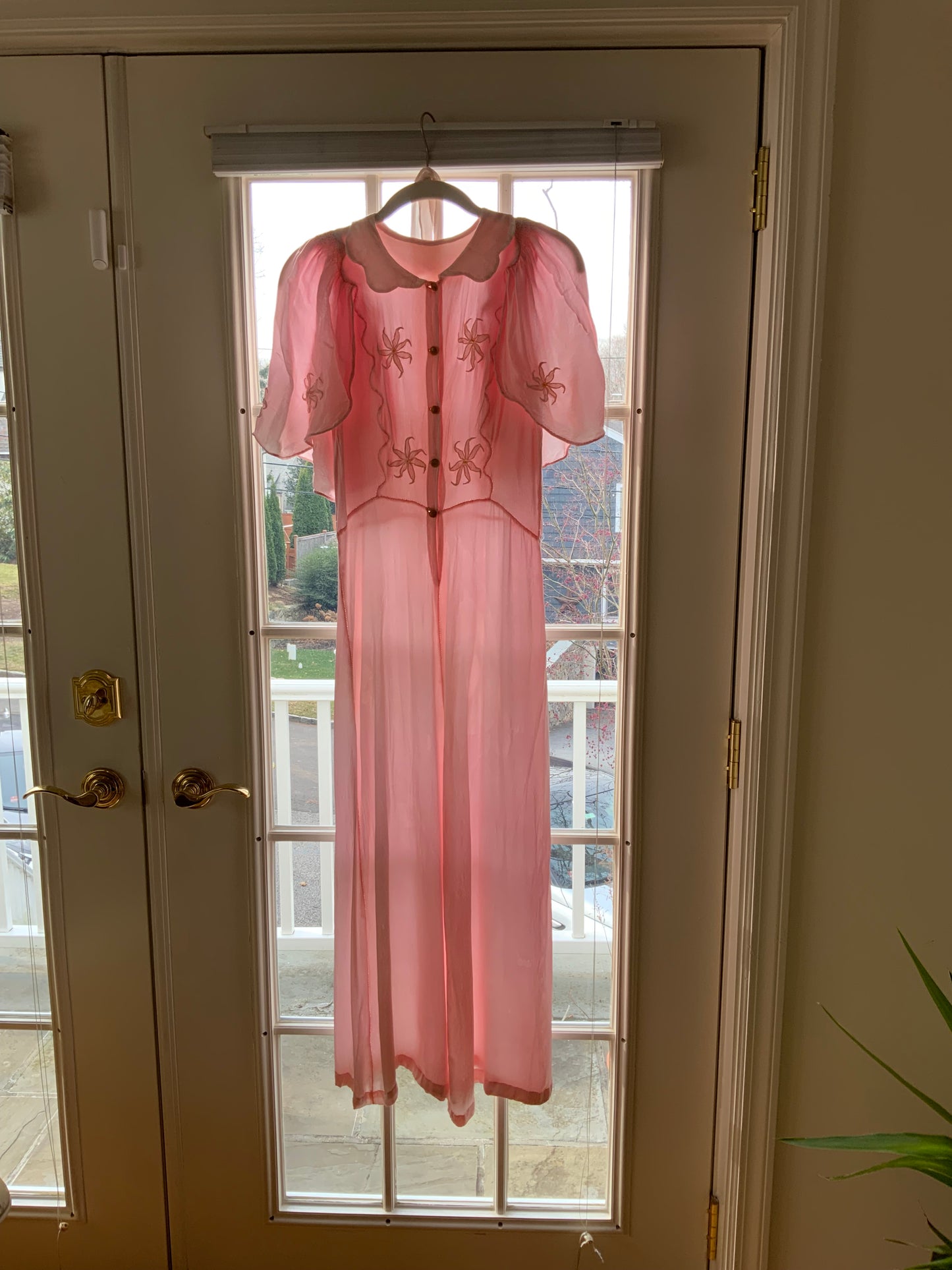 satin Nightgown Peach Pink - 40s