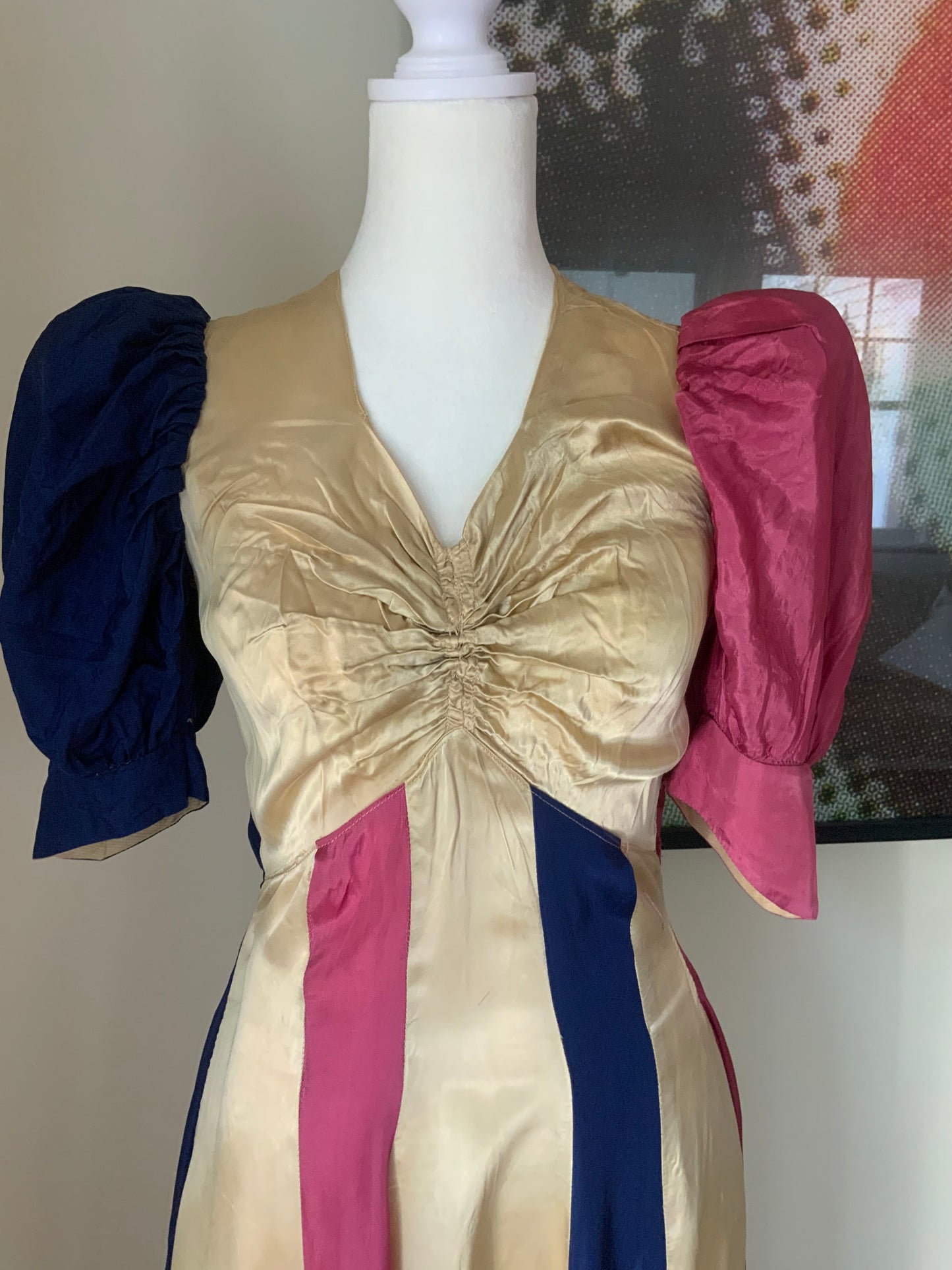 RARE Satin Evening Dress - 30s Early 40s - 30AG