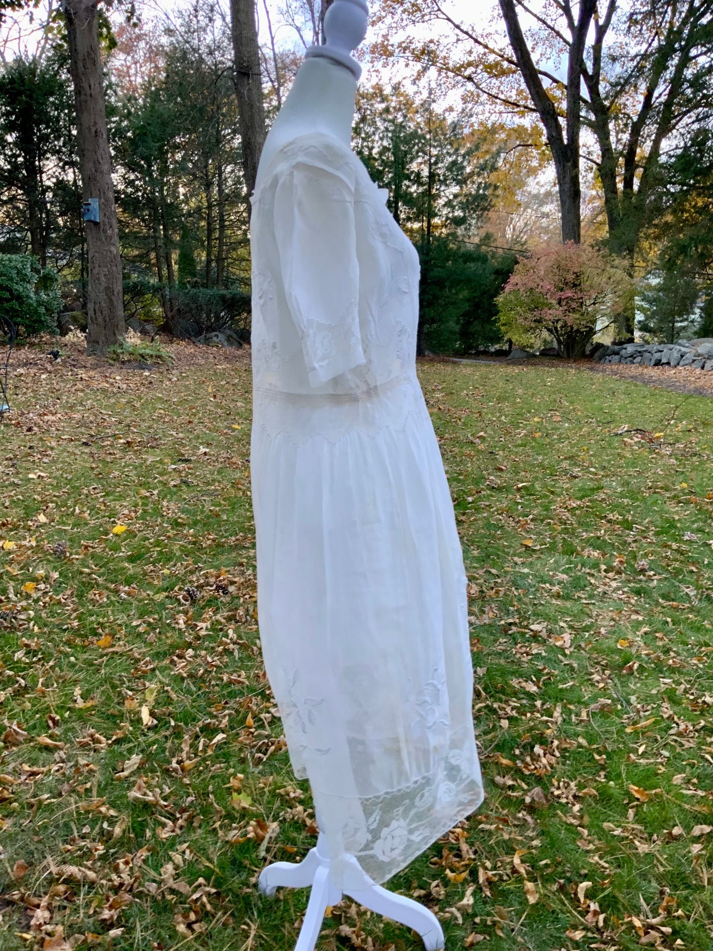 Edwardian Tea Dress in with Handmade Lace & Embroidery | c.1905–1915 - ED30