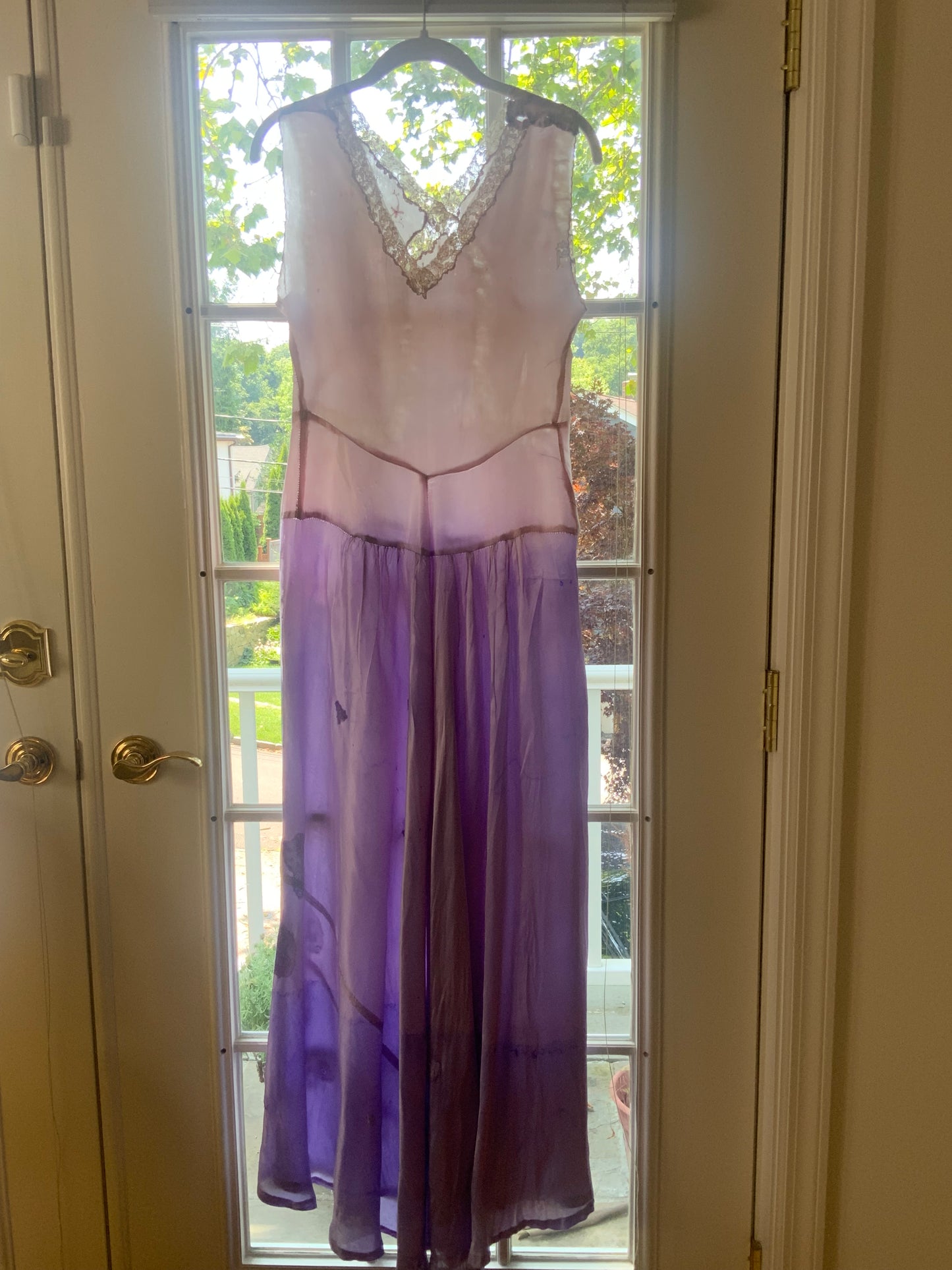 Hand Dyed Satin Nightgown- 50s