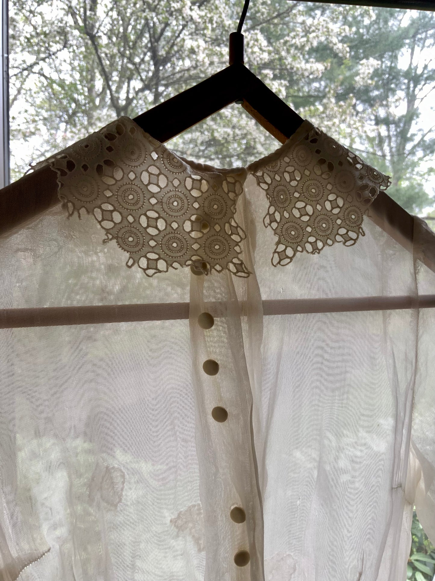 Antique Edwardian Sheer Lace Dress | Tiered Ruffle Bridal Gown | Hand Restored-ED82
