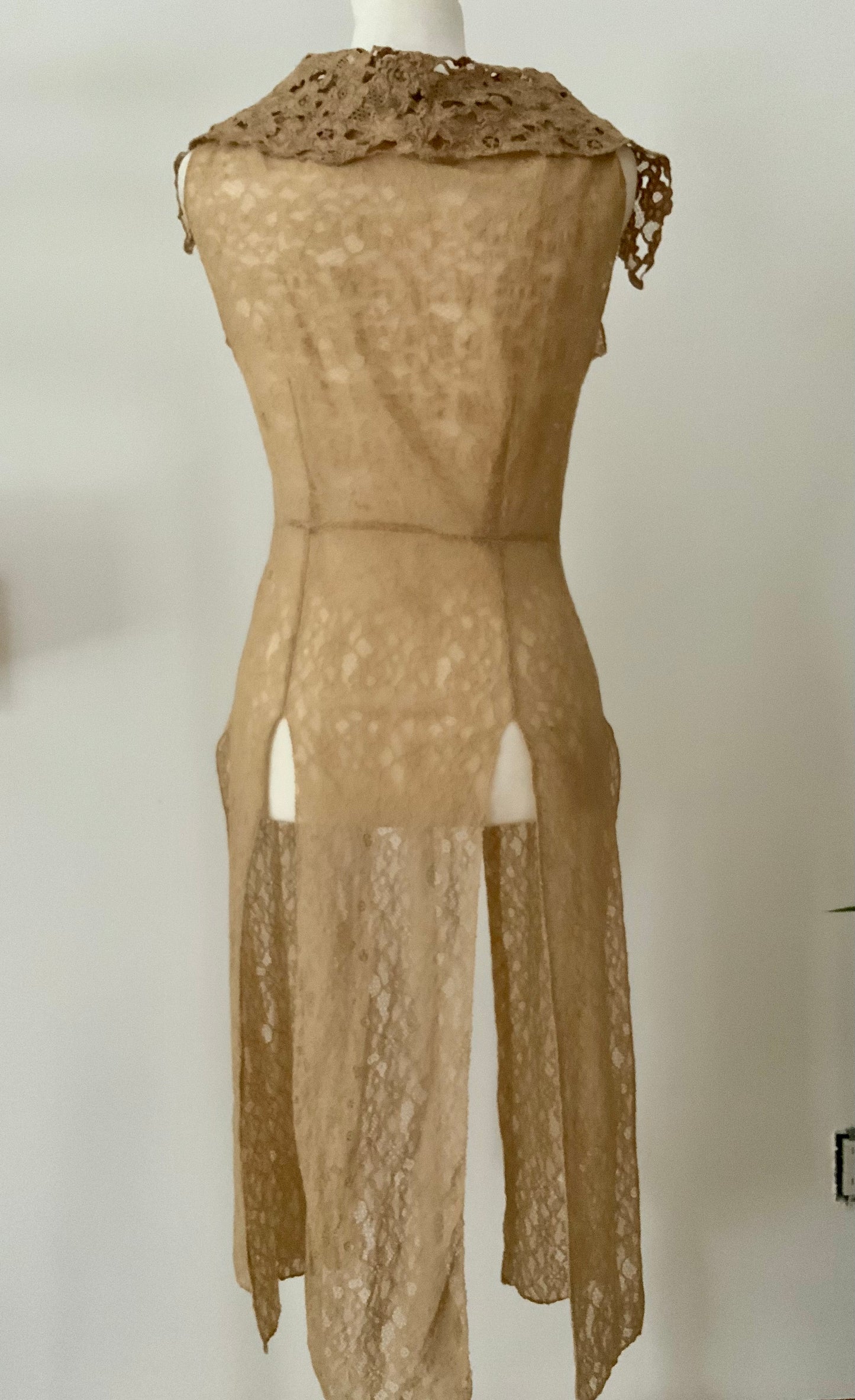 Edwardian Lace Lingerie Overdress with Five-Panel Skirt, c. 1905–1915 - ED46