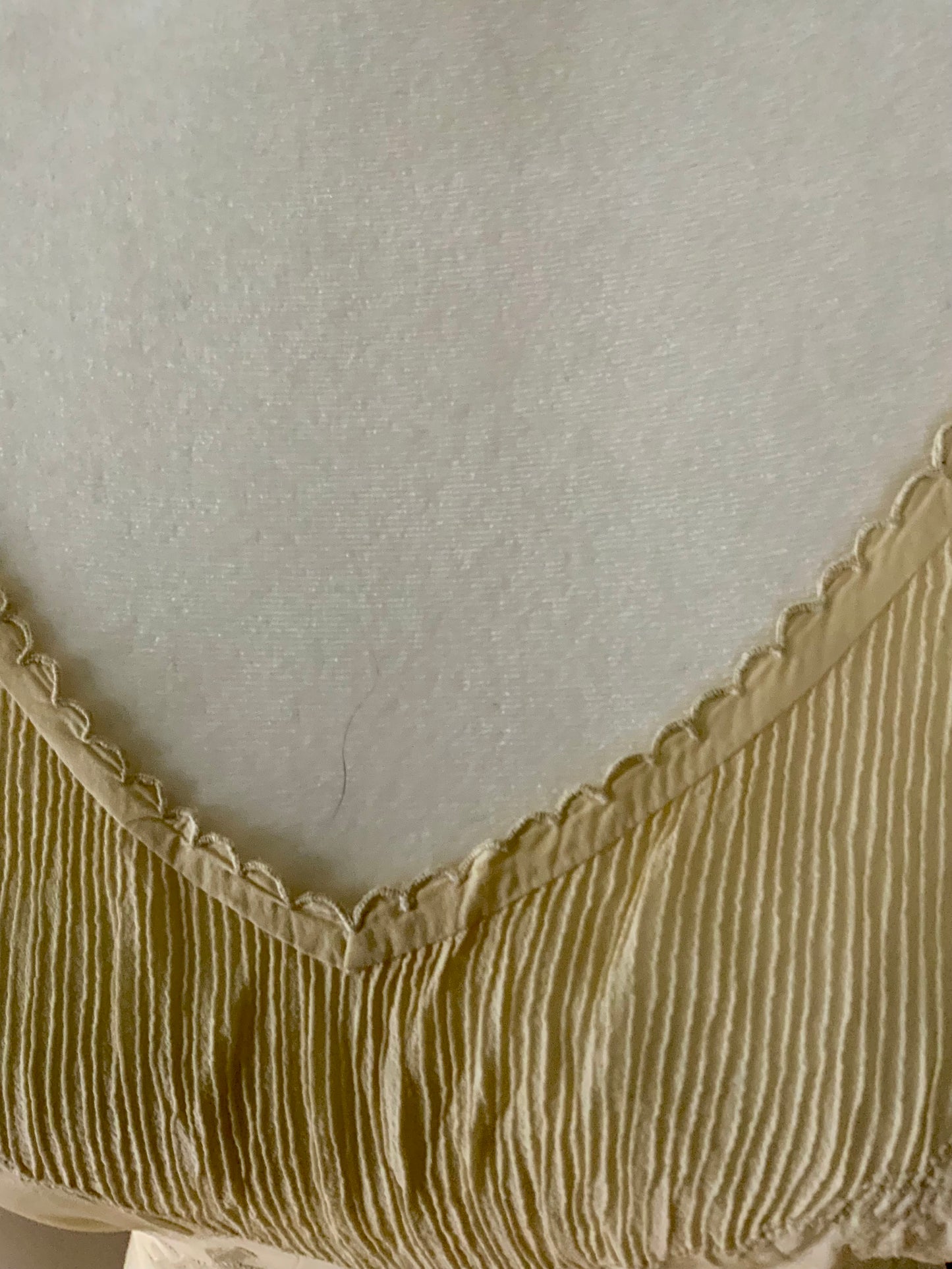 Antique 1930s–40s Pure Silk Nightgown — Ivory Bias Cut Slip Dress with Pintucks & Embroidery-40AT