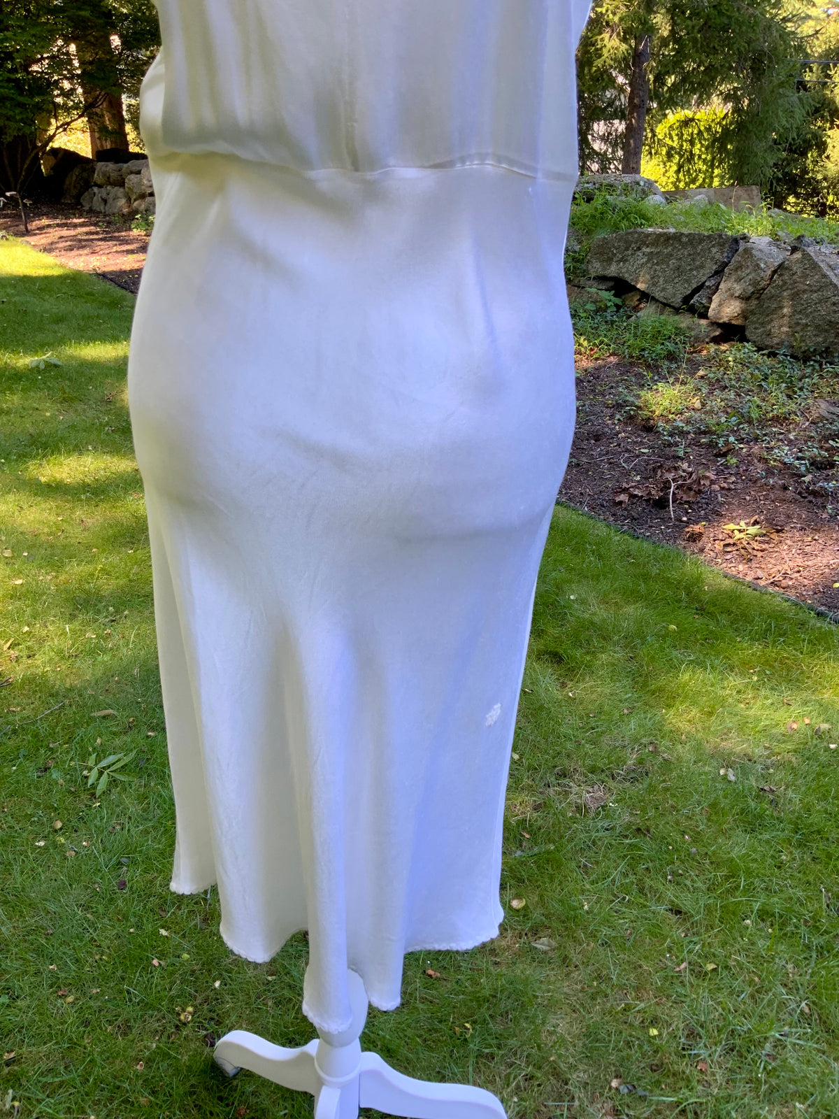 1930s Ivory Satin Bias Cut Slip Dress.40BY