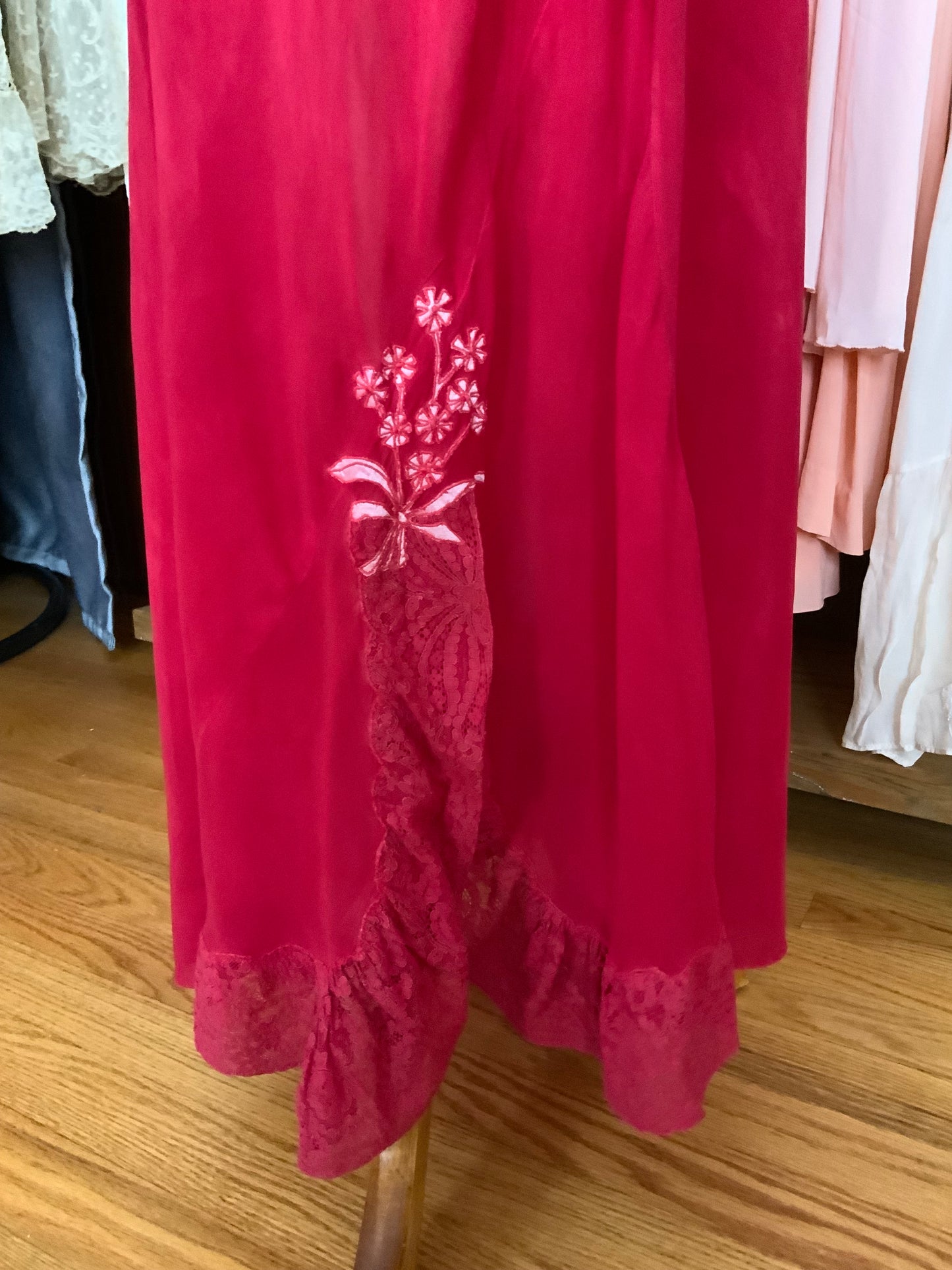 Hand Dyed Silk Lingerie Maxi Slip Dress - 50s
