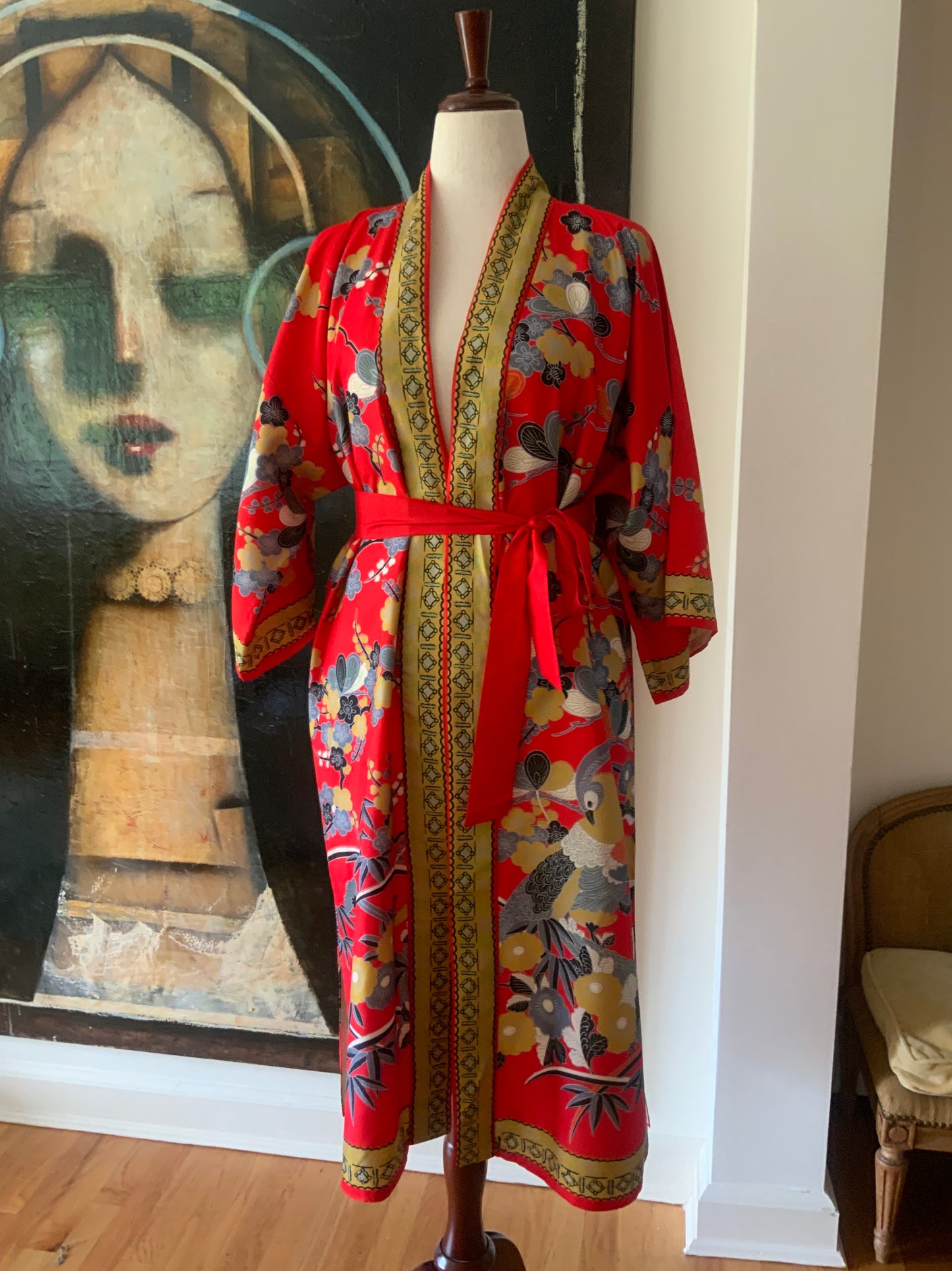 Shirokiya Silk Robe - Made in Japan - 60s - 60K