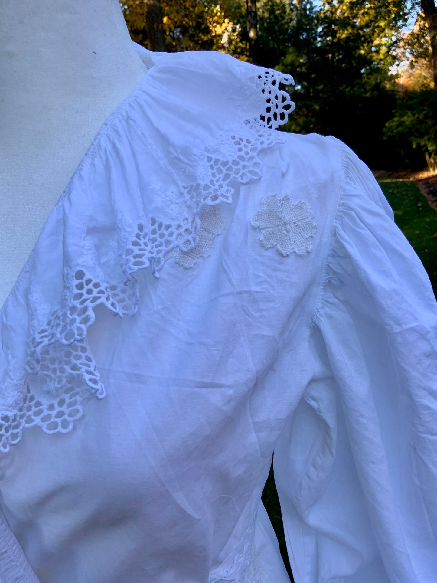 Edwardian White Cotton Lace Dress – Antique Lawn Gown Restored - ED24
