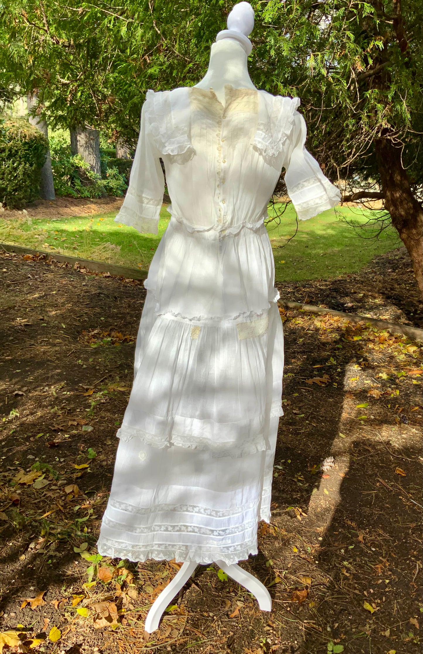 Edwardian Antique White Lawn Dress 1905–1915 • Bridal / Garden Party- ED35