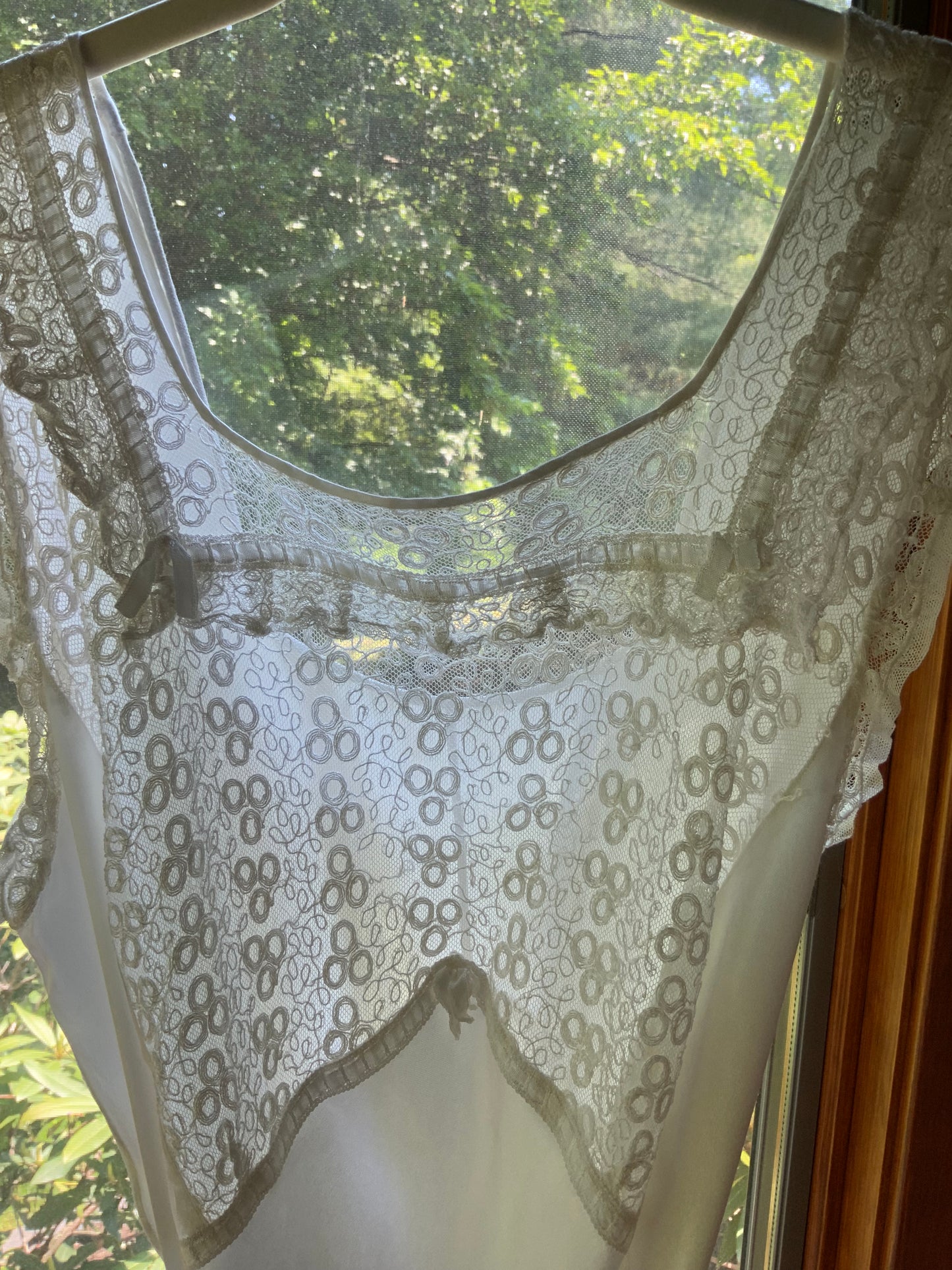 1930s Satin and Lace Bridal Slip Dress-30CT