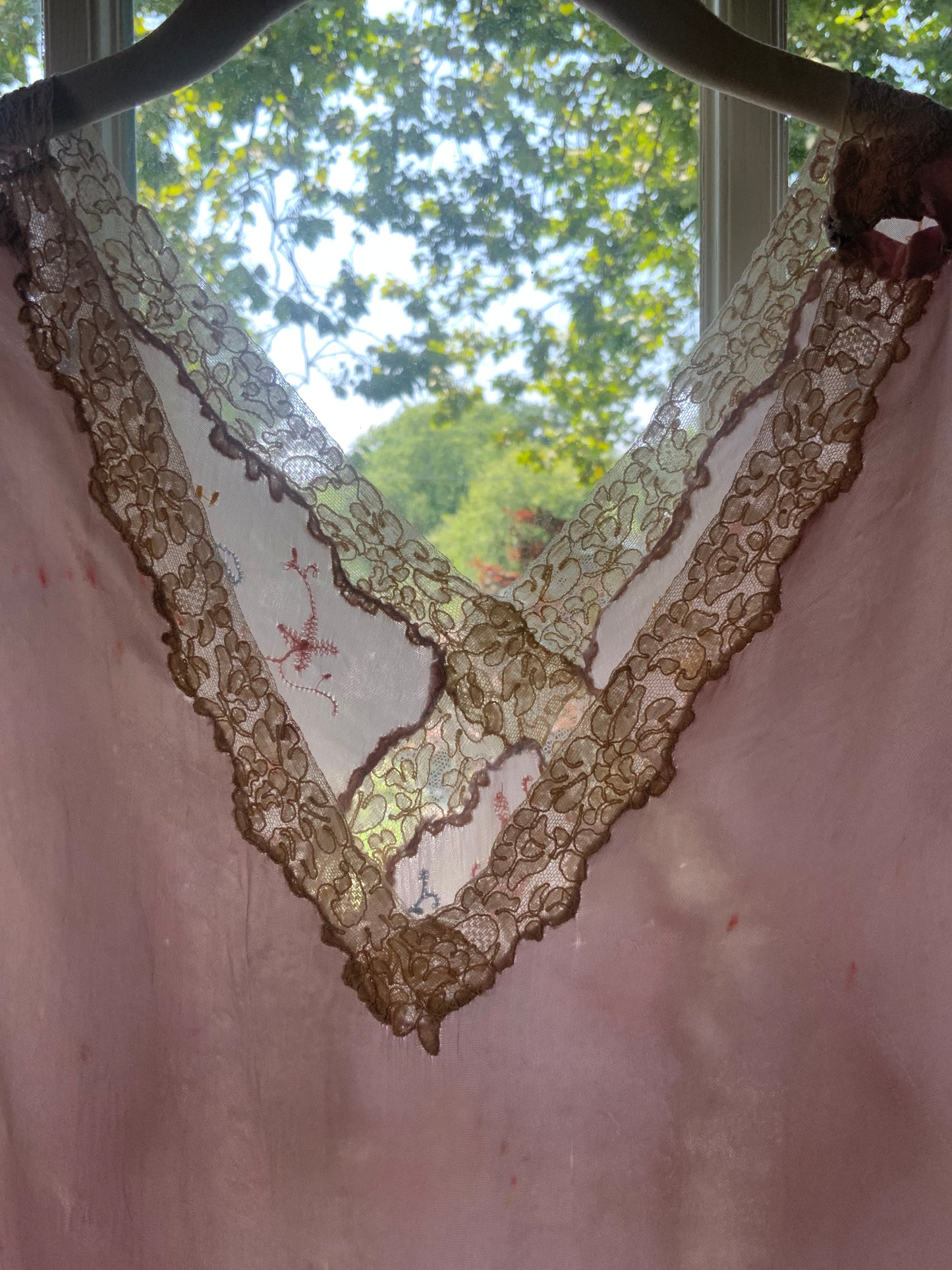 Hand Dyed Satin Nightgown- 50s