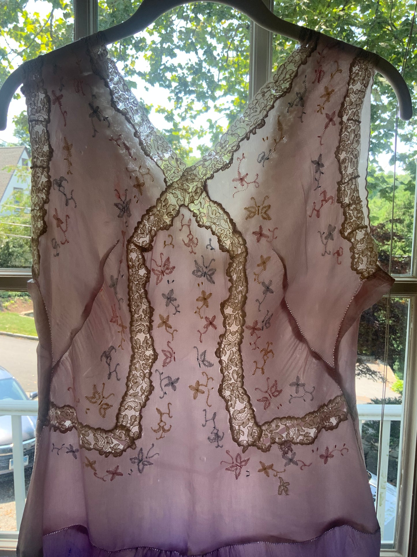 Hand Dyed Satin Nightgown- 50s