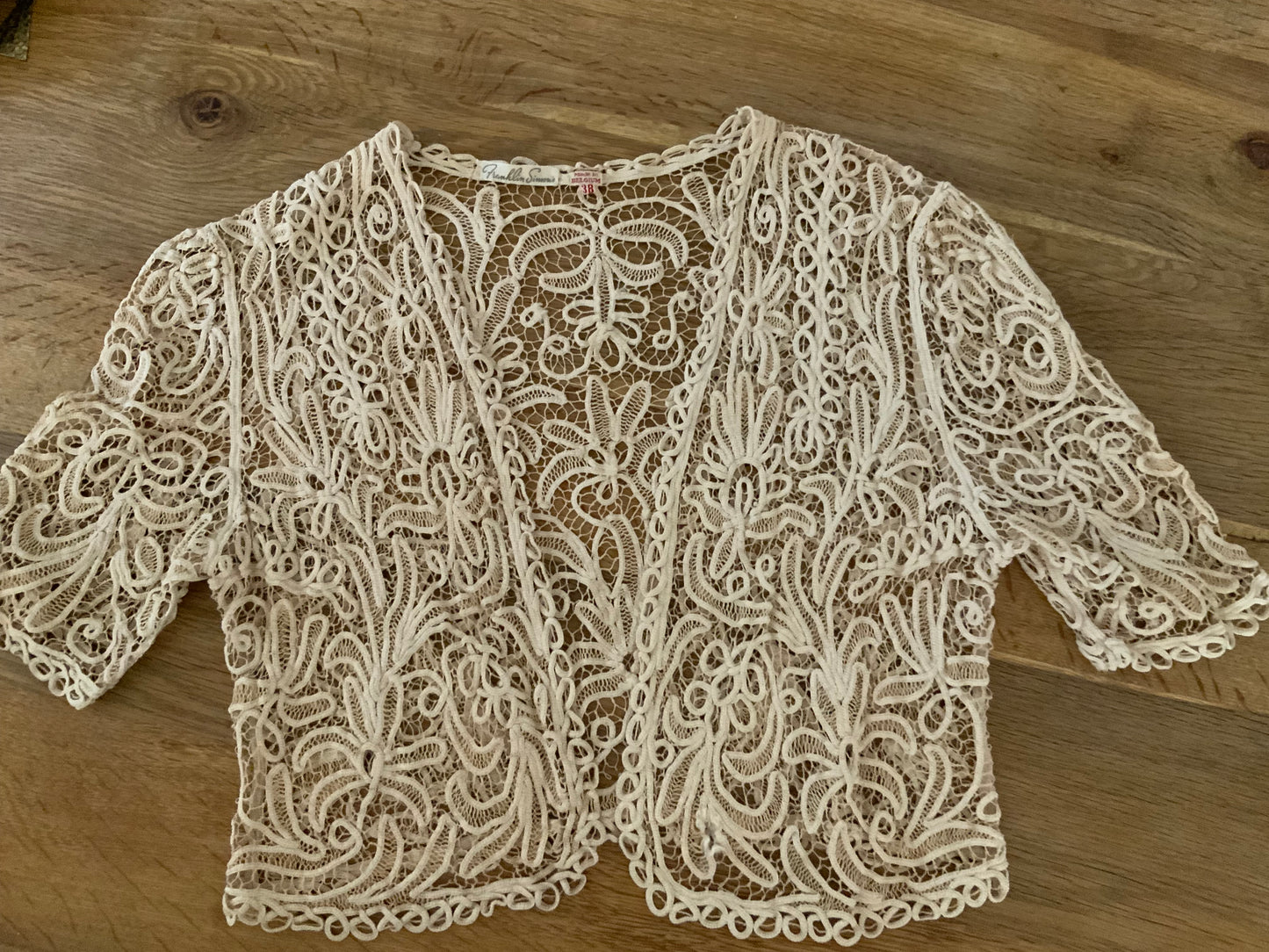 Handmade Lace made  in Belgium Lace Jacket/Bolero - 30s