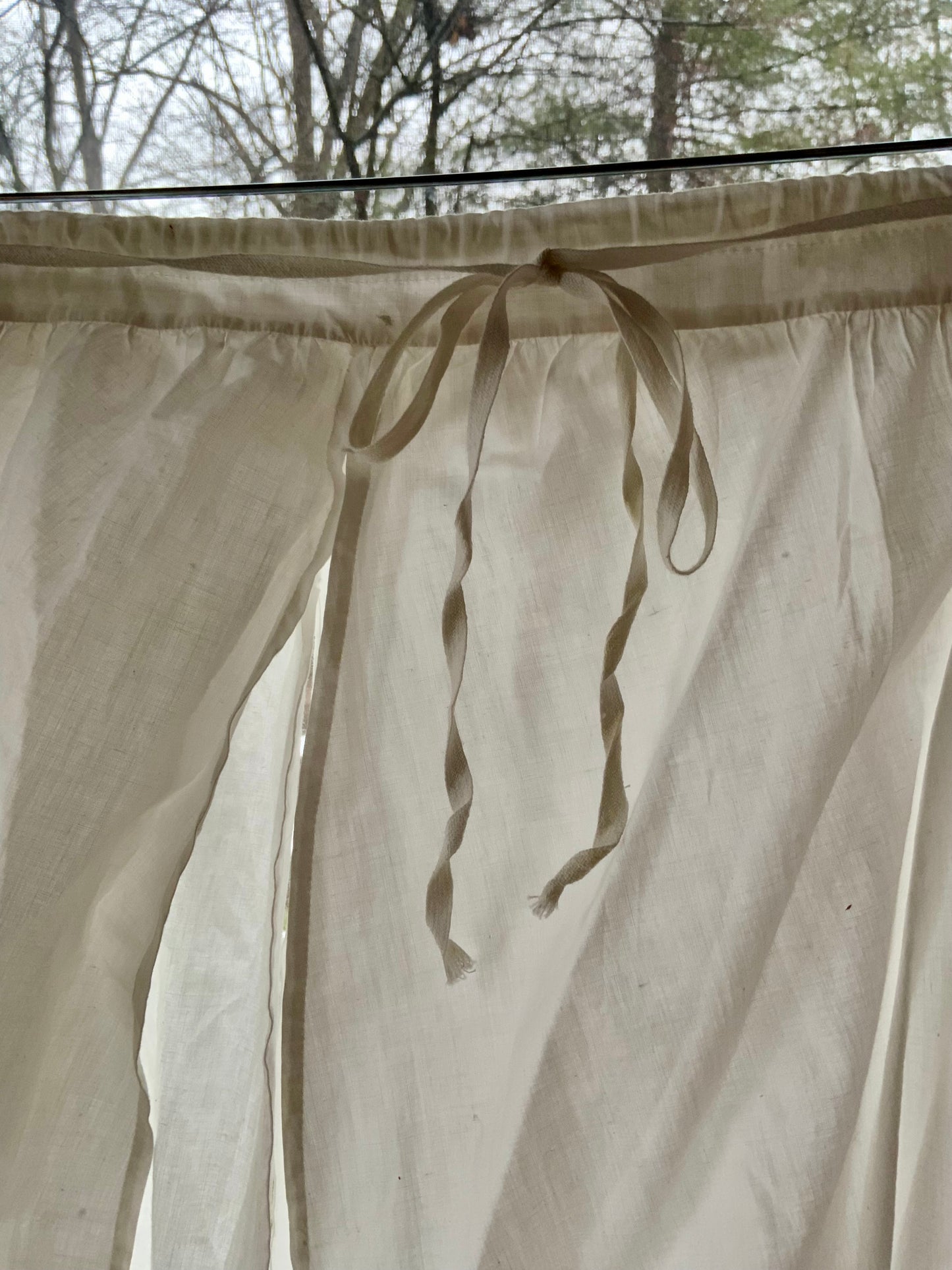 Edwardian White Cotton Bloomers with Broderie Anglaise Lace Hem – Antique Open Drawers Lingerie c.1905–1915-ED67