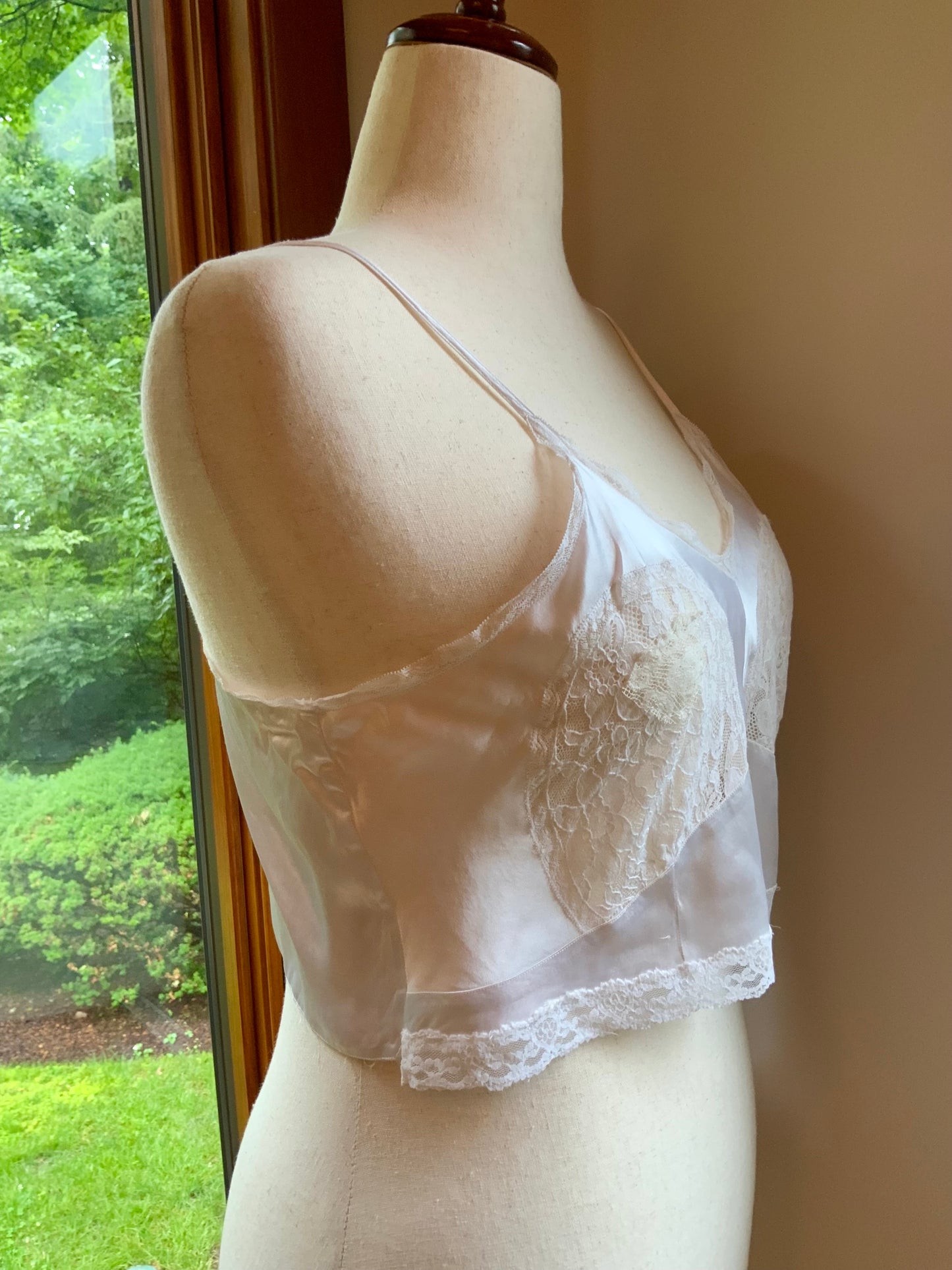 1930s Camisole Top | Reimagined Vintage Slip | Ivory Cropped Lingerie Cami-30DF