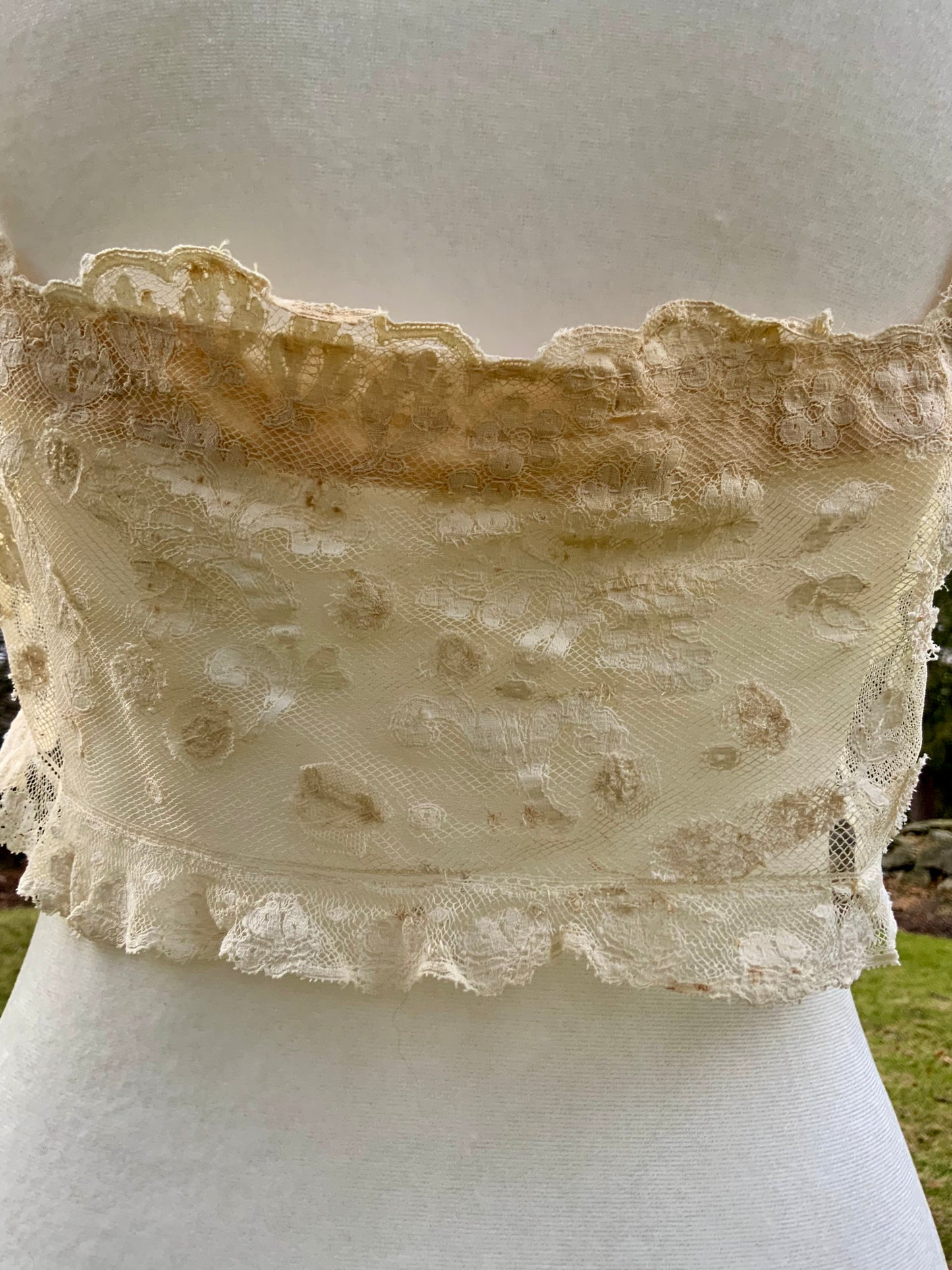 Upcycled Antique Tulle Lace Bralette - 1910